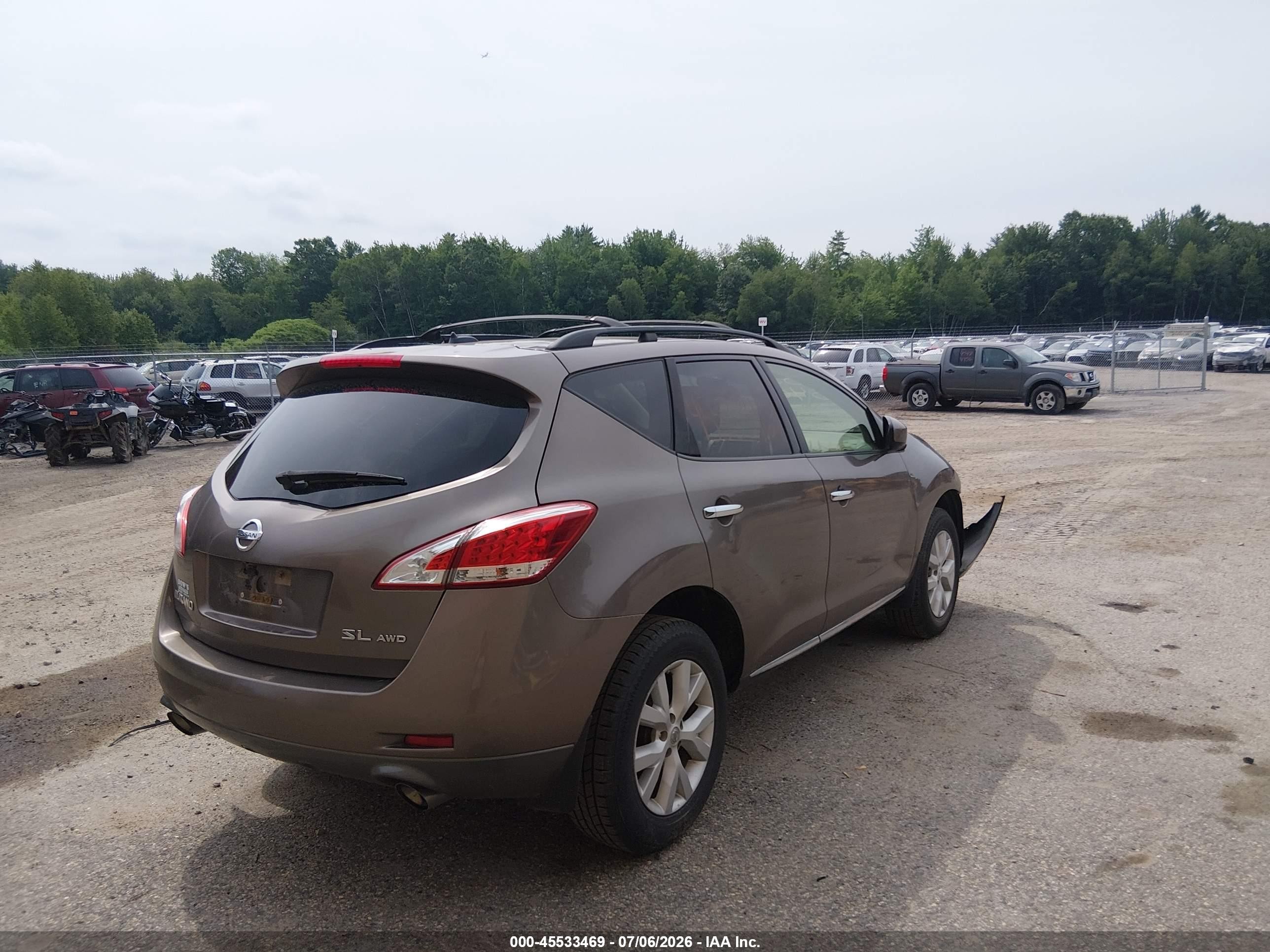 2012 Nissan Murano Sl Серый vin: JN8AZ1MW2CW232510