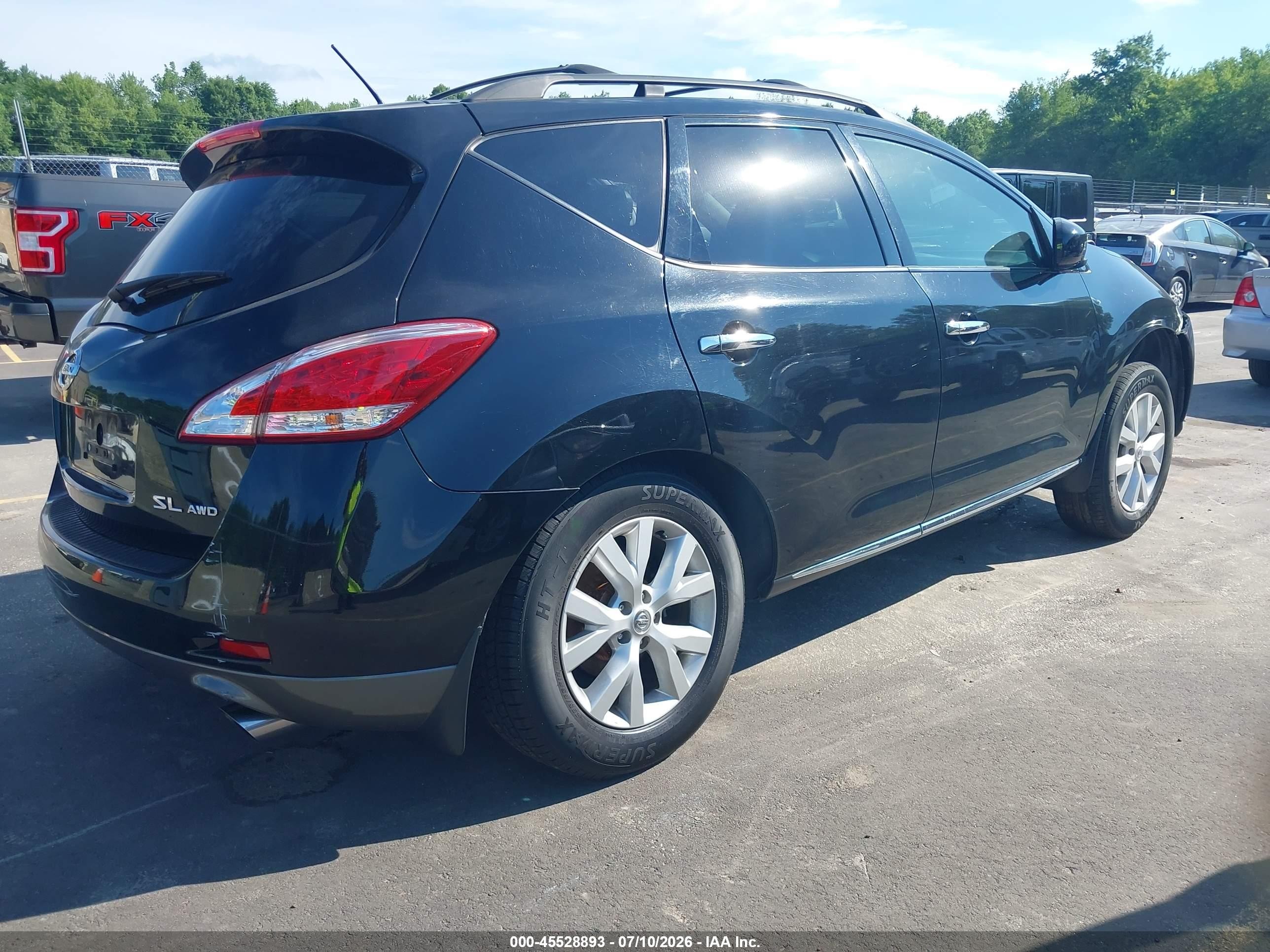 2012 Nissan Murano Sl Black vin: JN8AZ1MW2CW240154