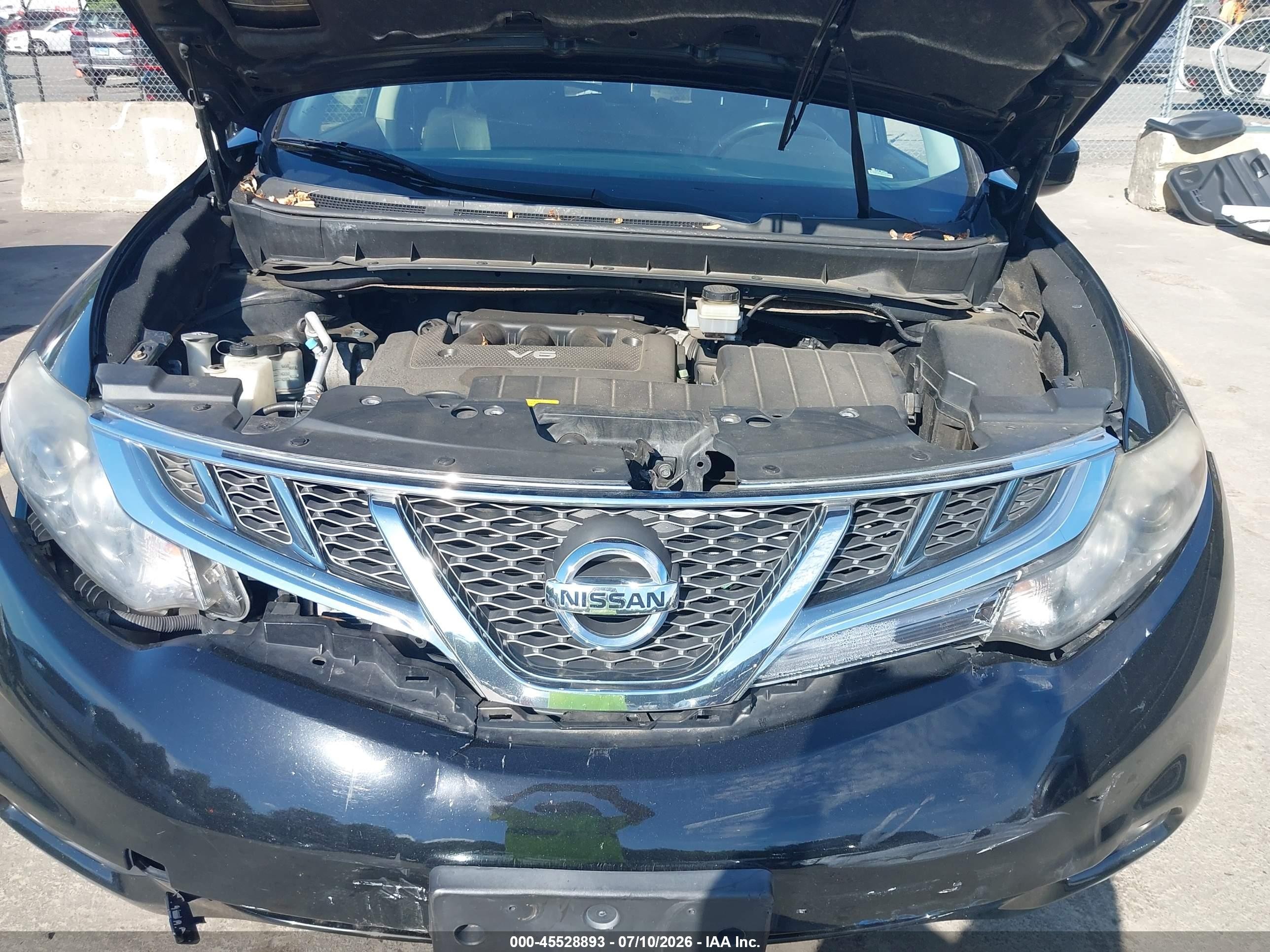 2012 Nissan Murano Sl Black vin: JN8AZ1MW2CW240154