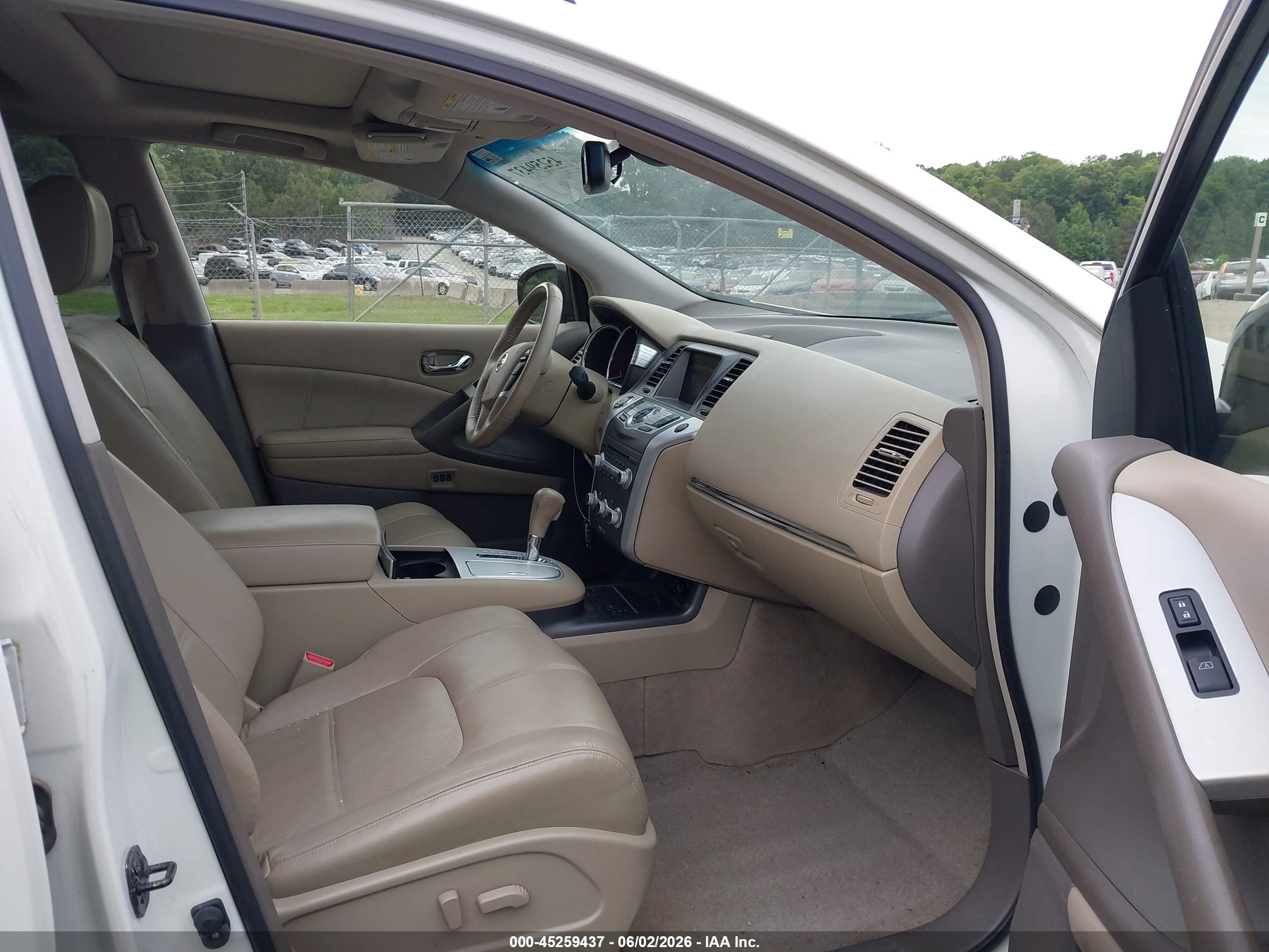 2012 Nissan Murano Sl White vin: JN8AZ1MW2CW240476