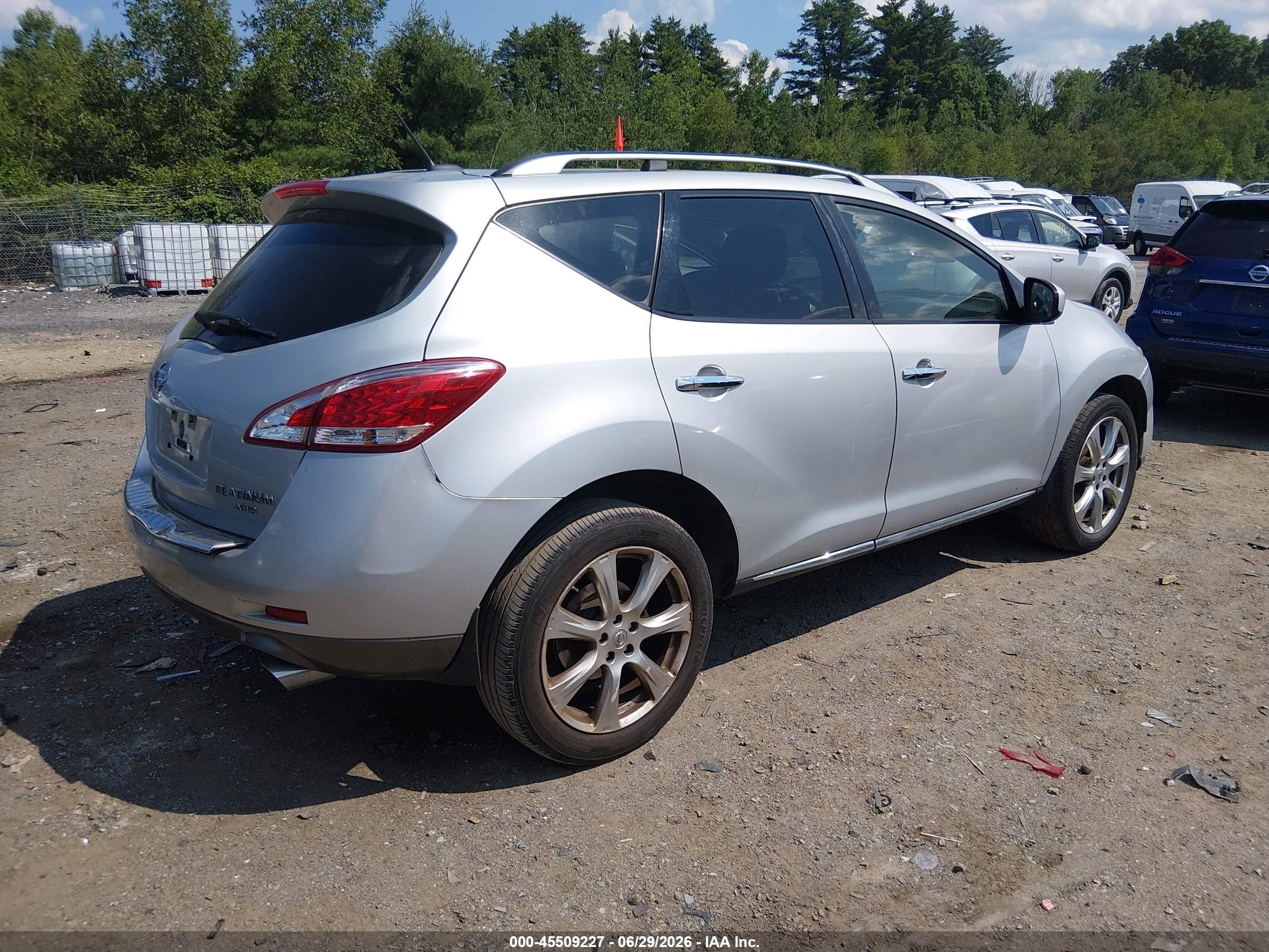 2013 Nissan Murano Le Silver vin: JN8AZ1MW2DW301715