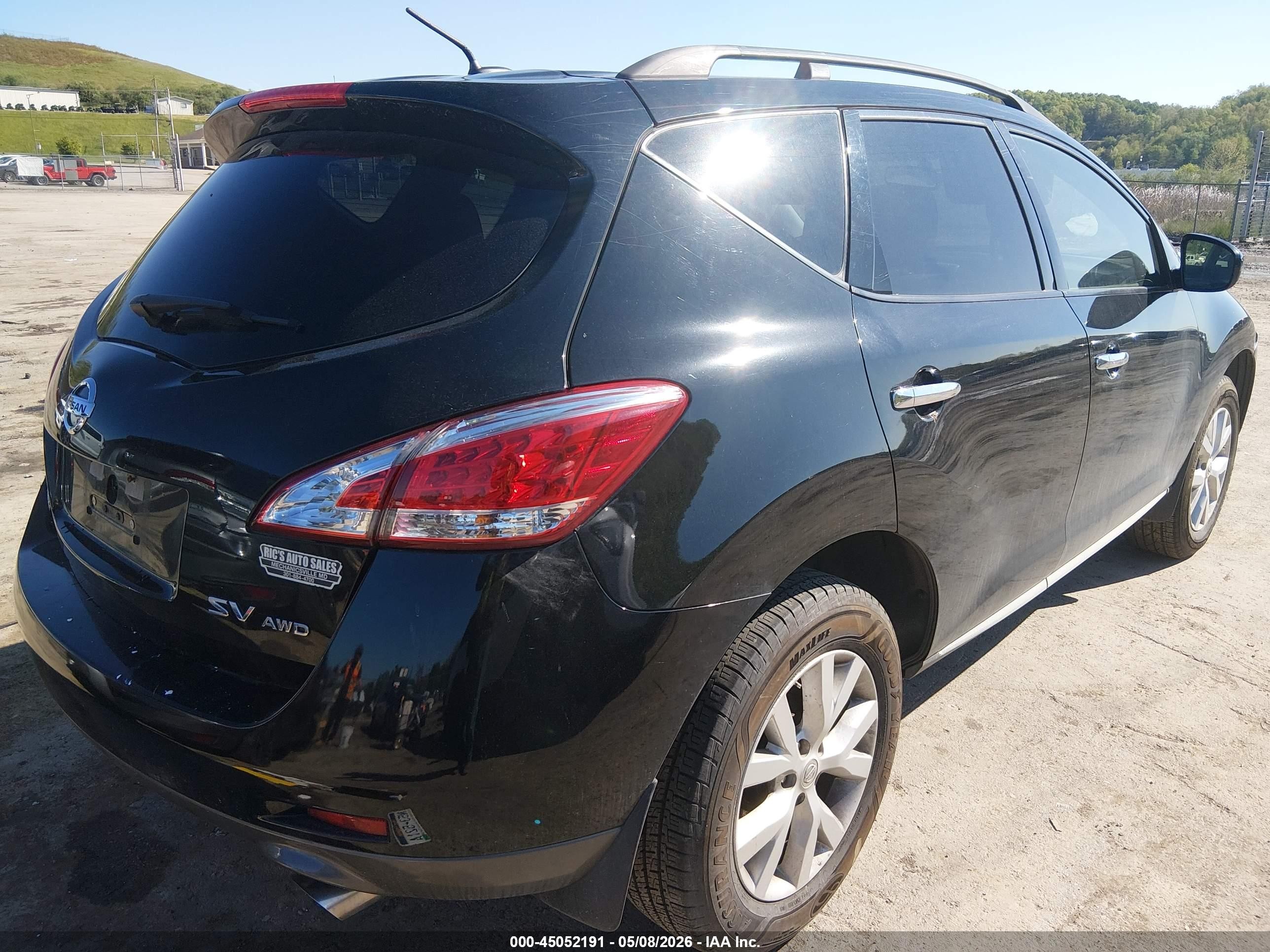 2013 Nissan Murano Sv Черный vin: JN8AZ1MW2DW319535