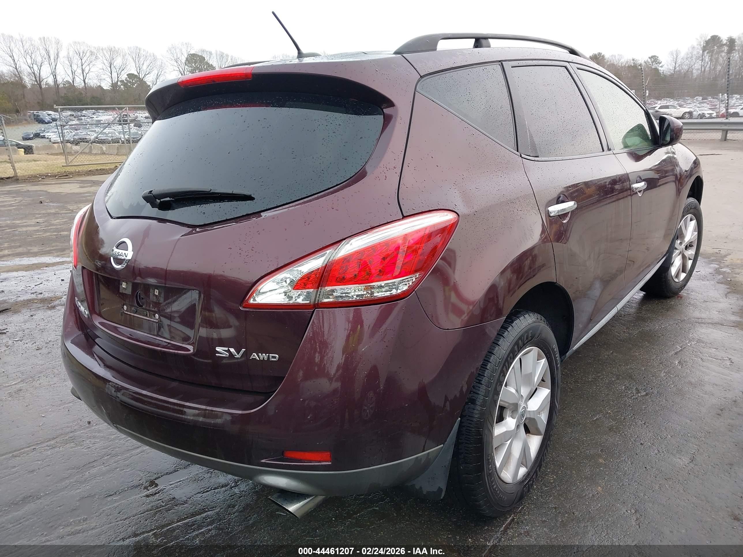 2013 Nissan Murano Sv Burgundy vin: JN8AZ1MW2DW320555