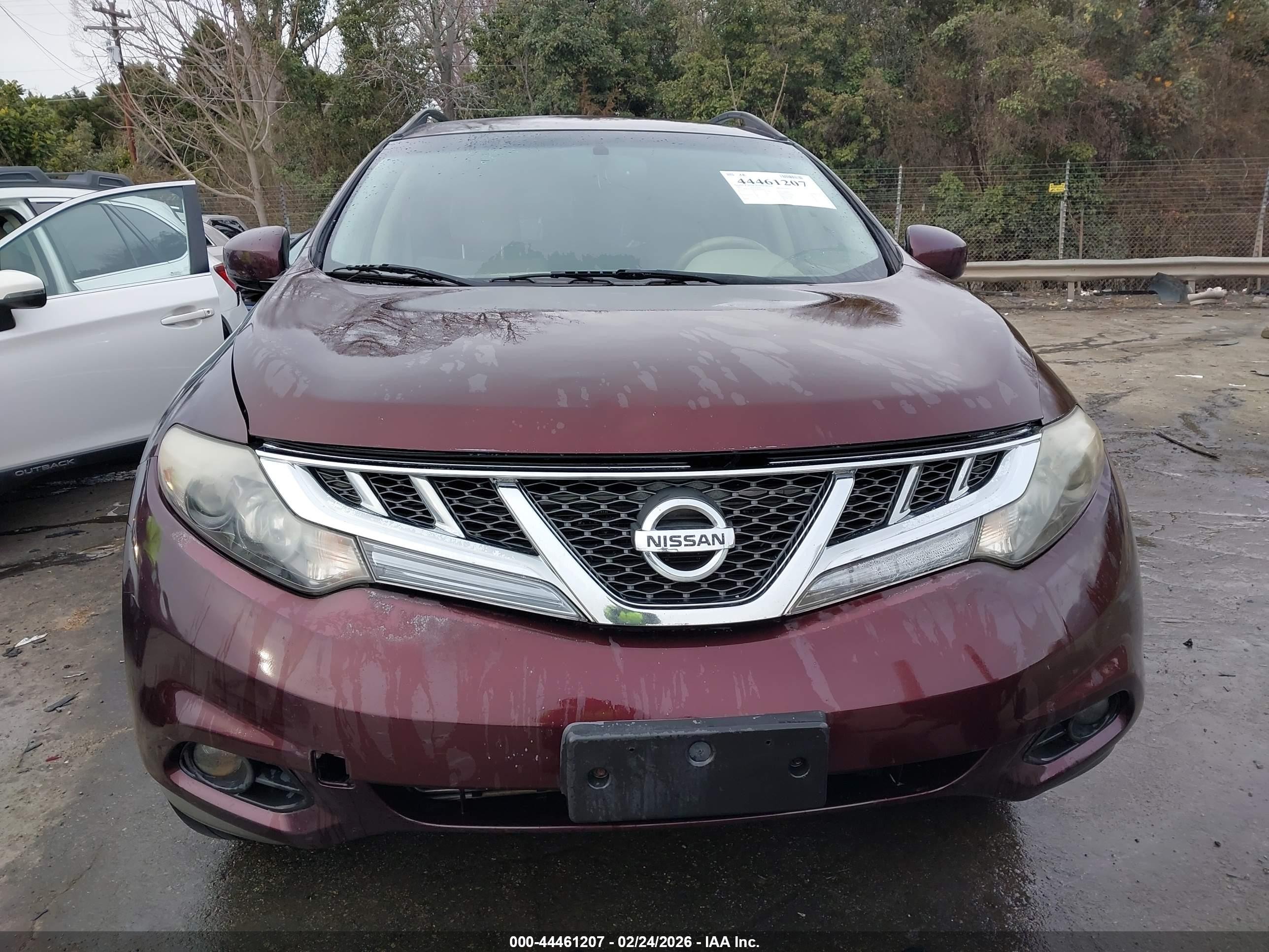2013 Nissan Murano Sv Burgundy vin: JN8AZ1MW2DW320555