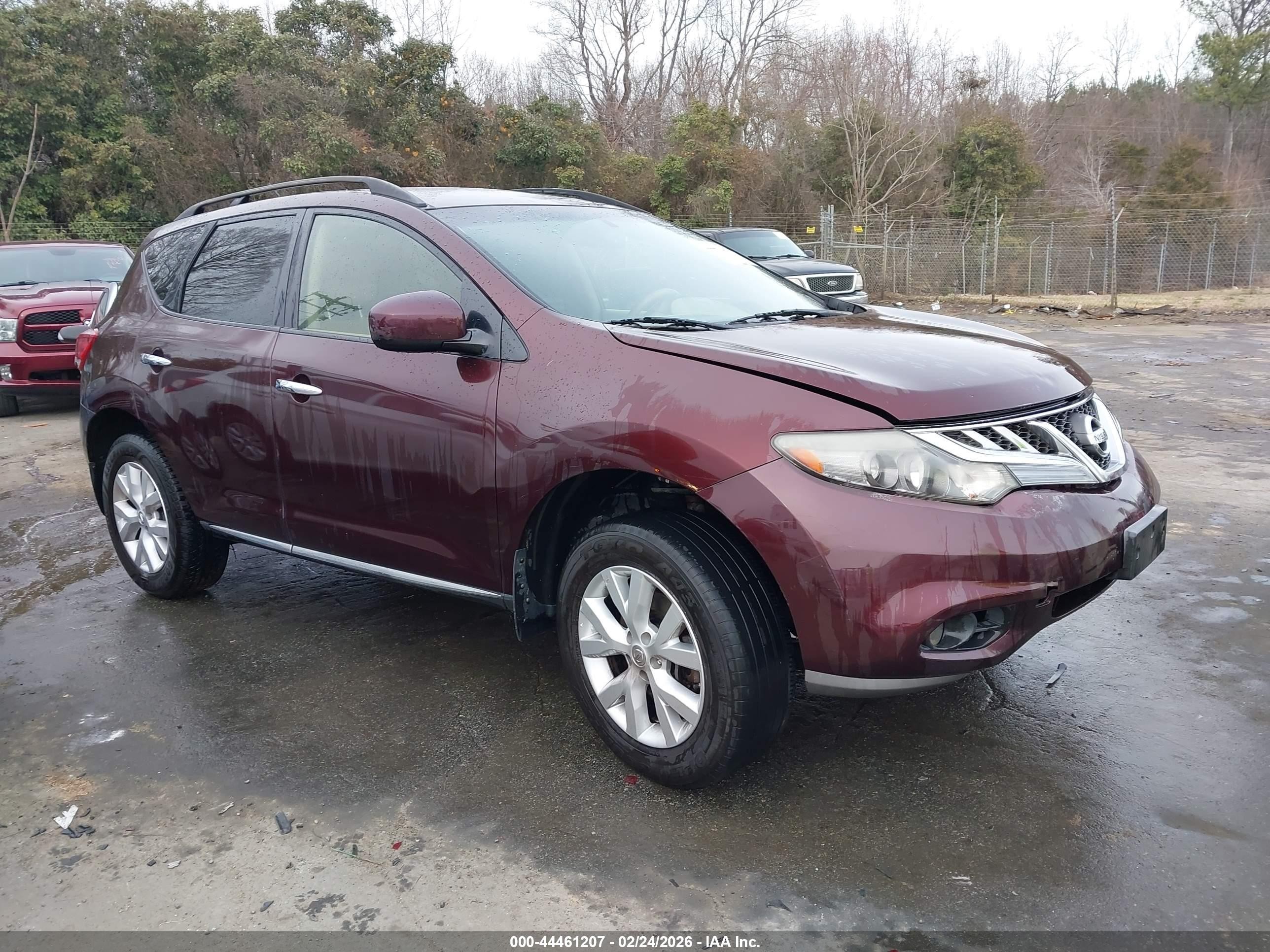 2013 Nissan Murano Sv Burgundy vin: JN8AZ1MW2DW320555