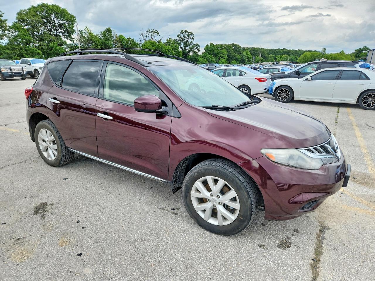 2014 Nissan Murano Sl Burgundy vin: JN8AZ1MW2EW506825