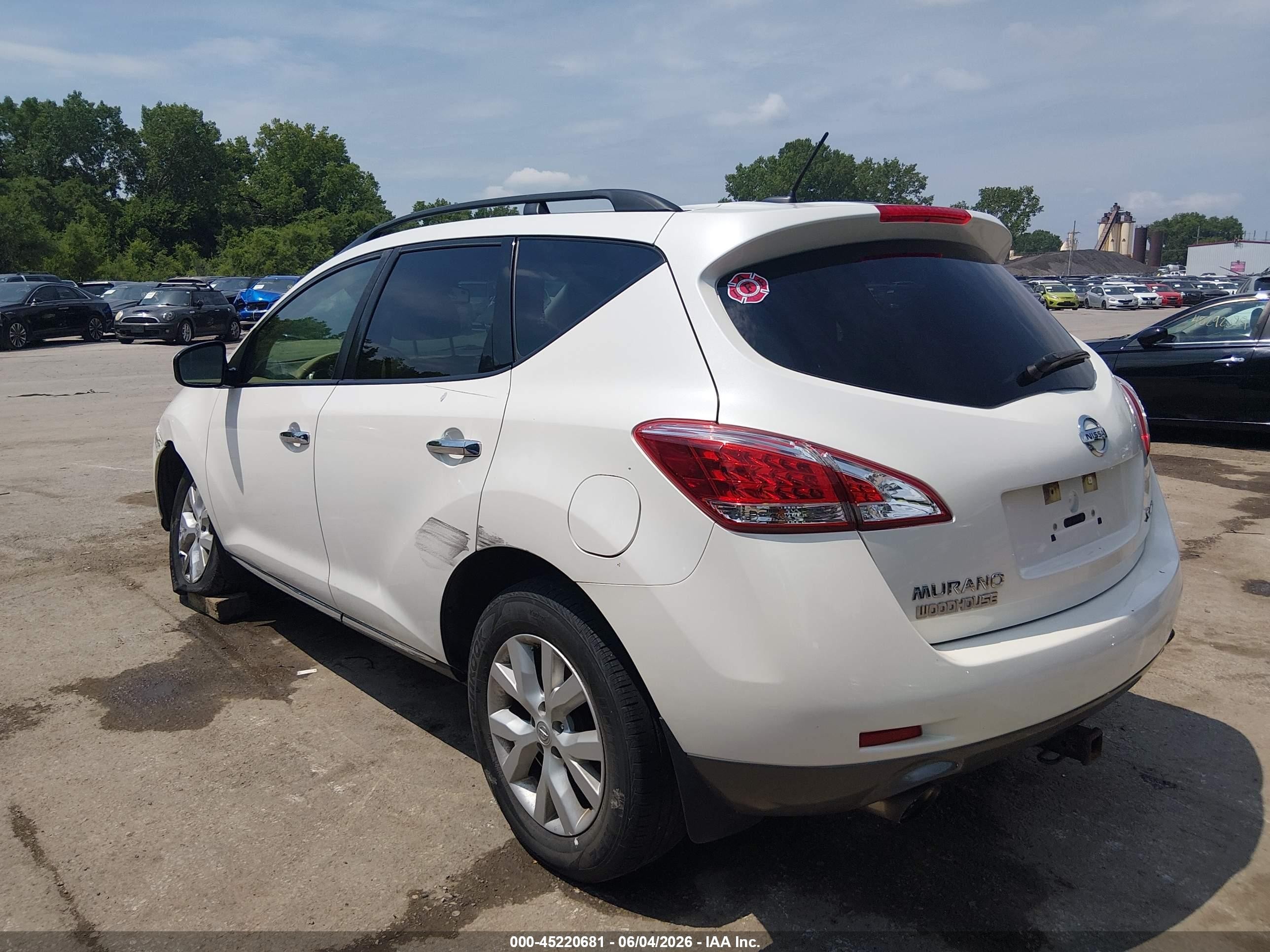 2014 Nissan Murano Sl White vin: JN8AZ1MW2EW510938