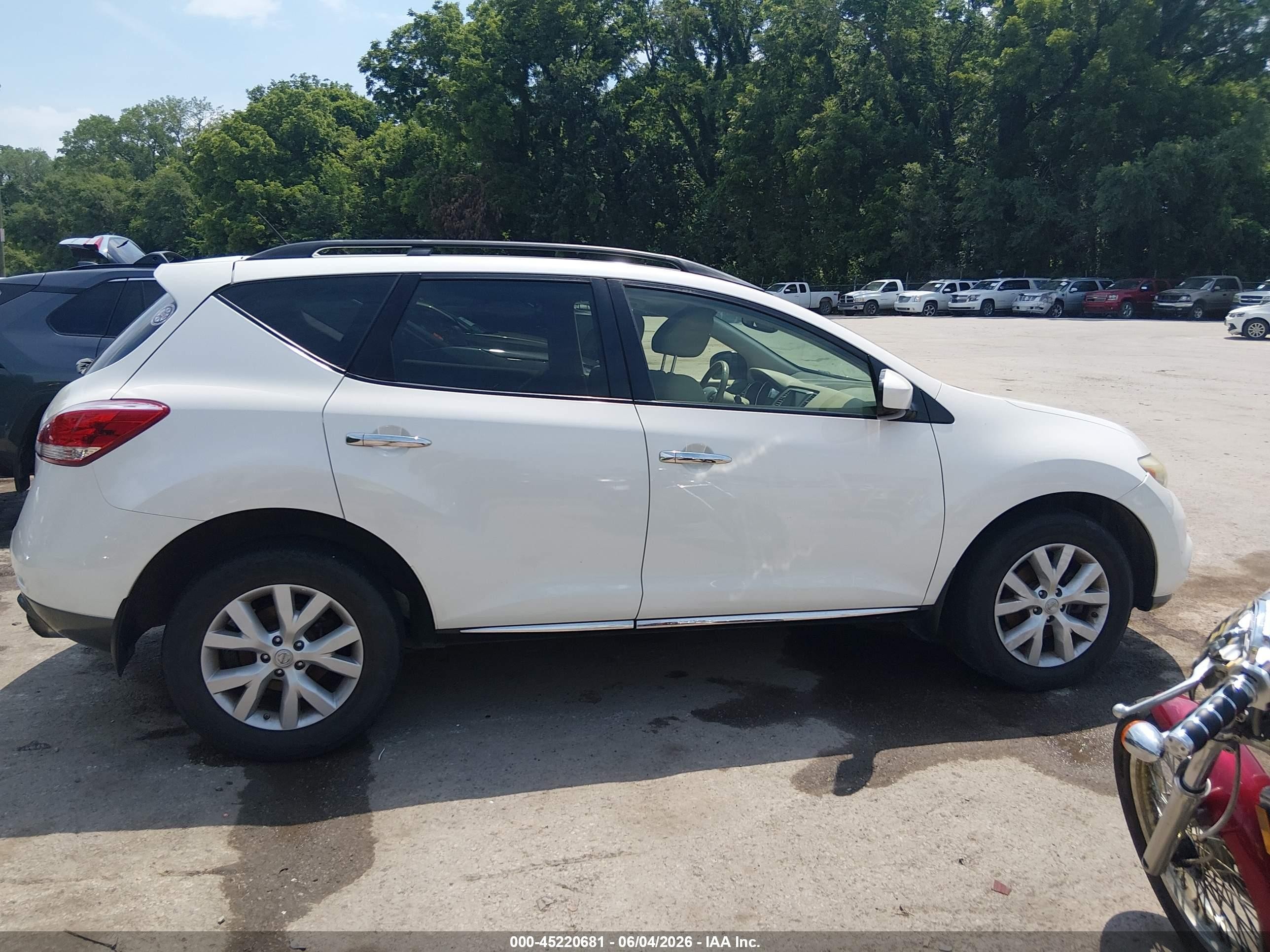 2014 Nissan Murano Sl White vin: JN8AZ1MW2EW510938