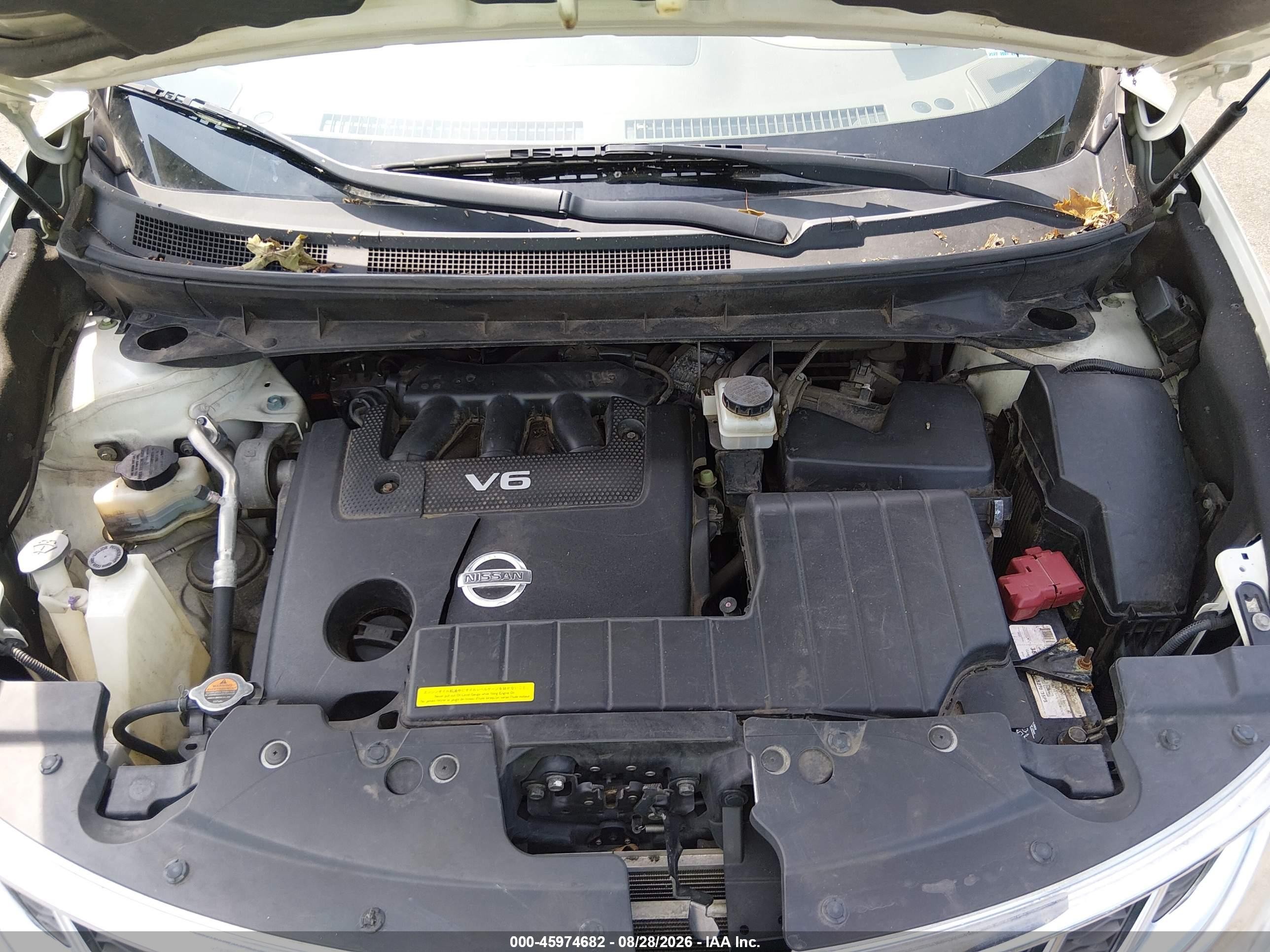 2014 Nissan Murano S/sl/sv/le White vin: JN8AZ1MW2EW517761