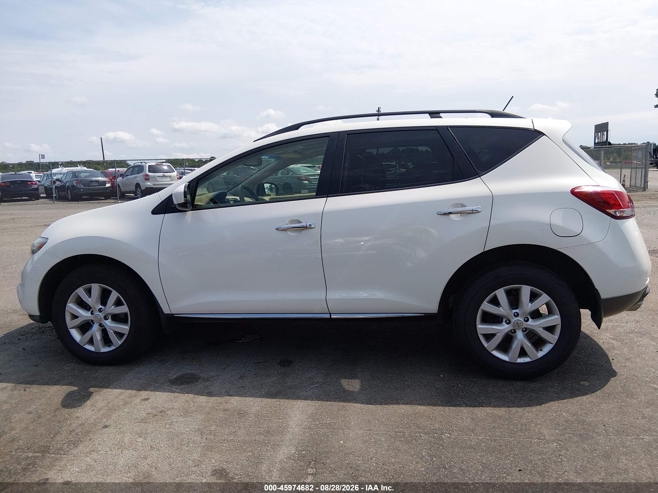 2014 Nissan Murano S/sl/sv/le White vin: JN8AZ1MW2EW517761