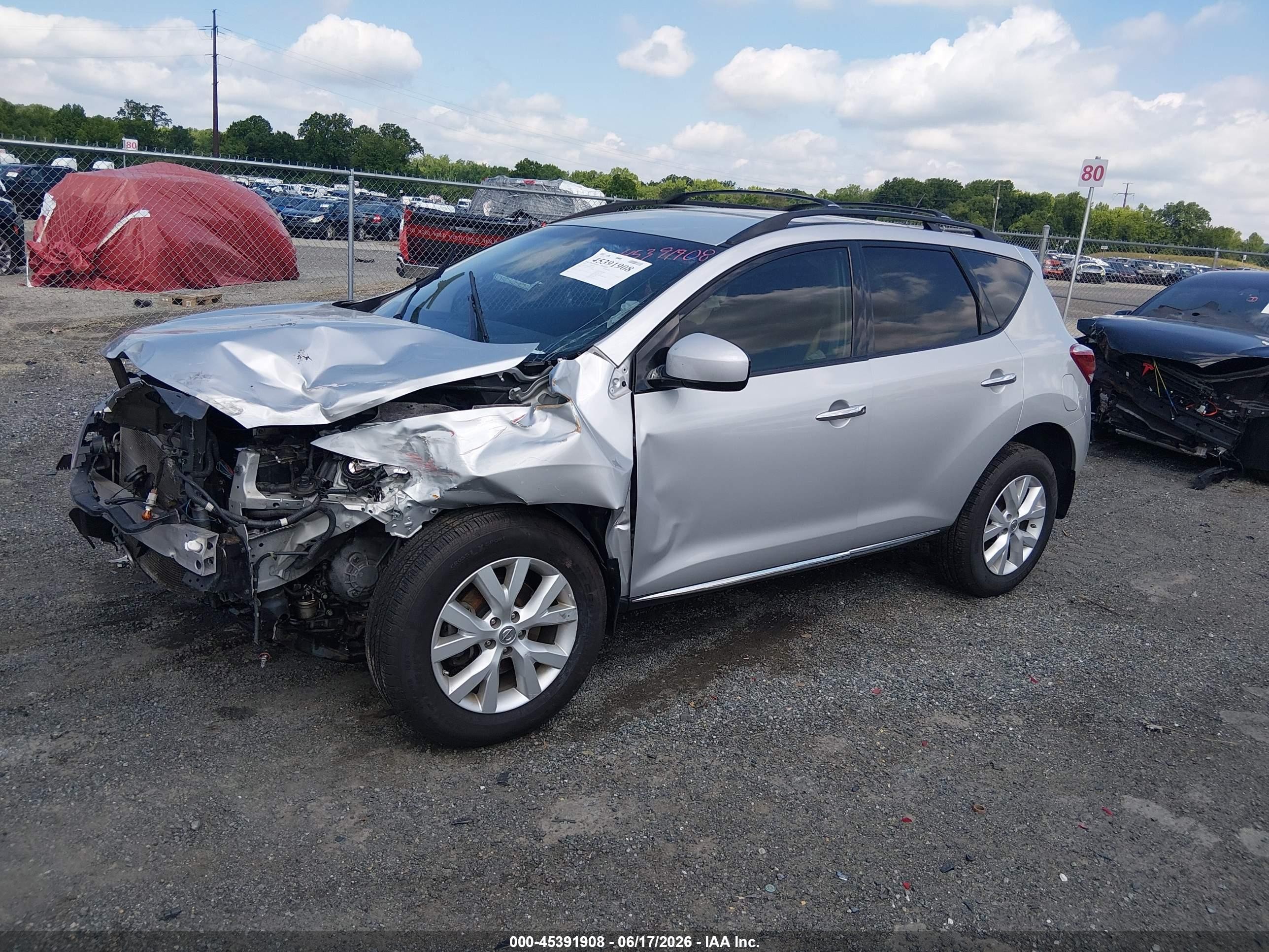 2014 Nissan Murano Sv Silver vin: JN8AZ1MW2EW520191