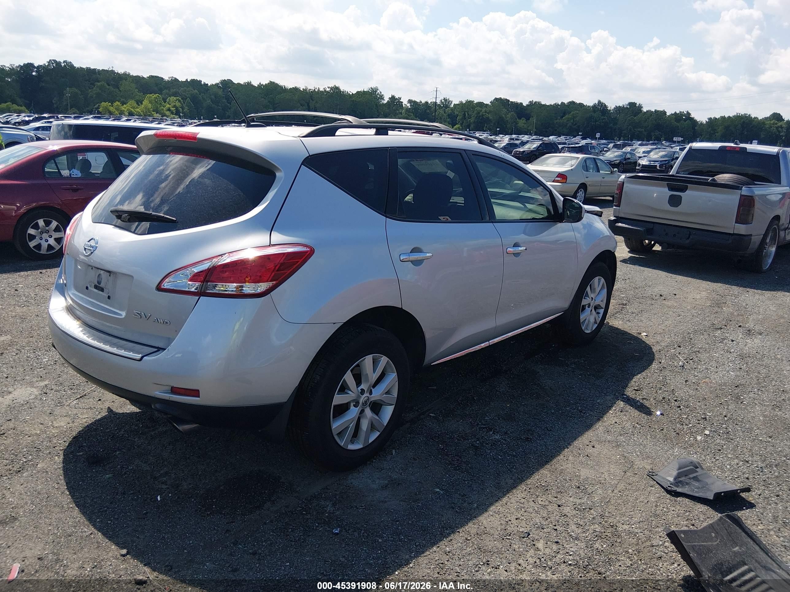 2014 Nissan Murano Sv Silver vin: JN8AZ1MW2EW520191