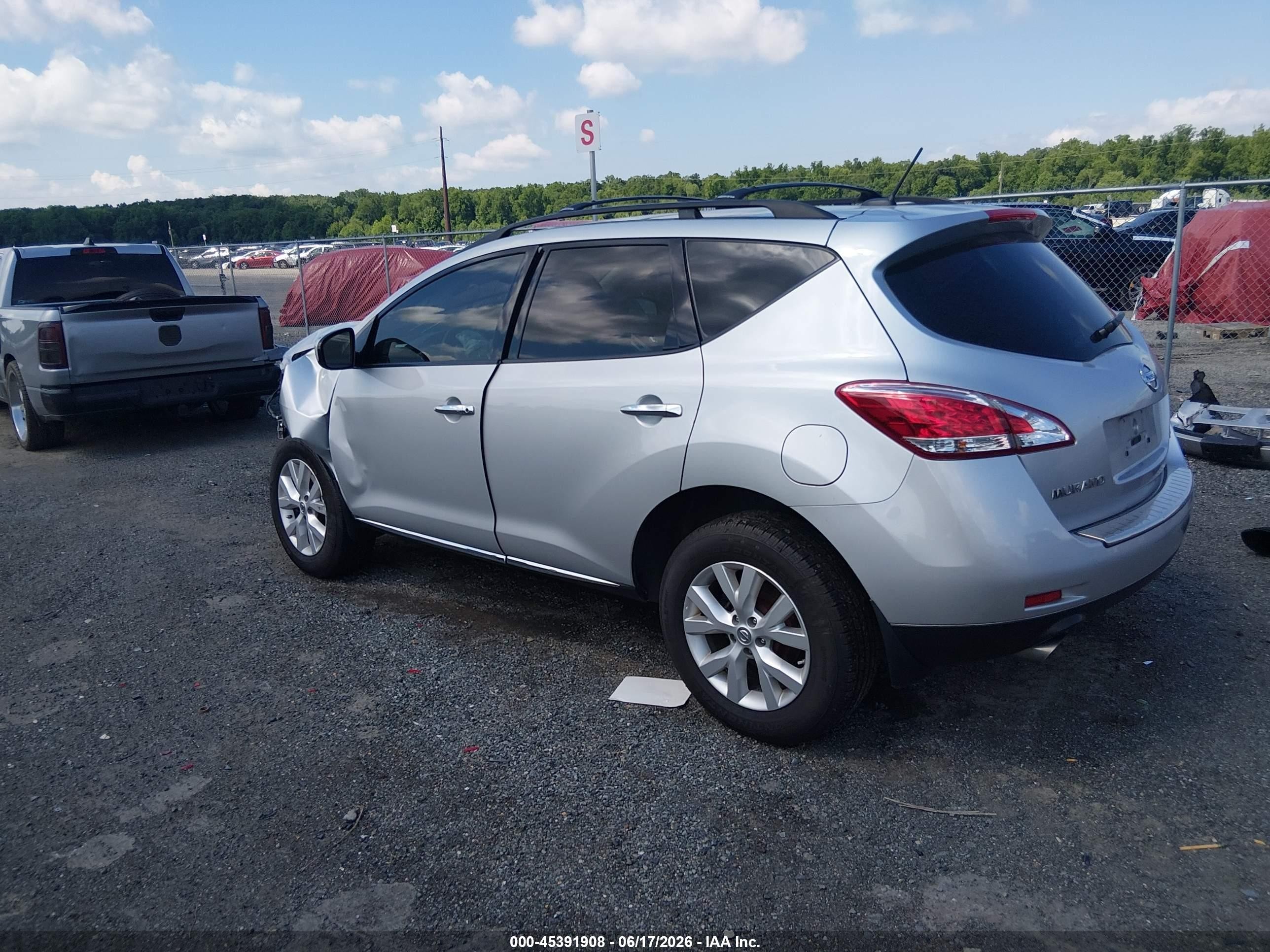 2014 Nissan Murano Sv Silver vin: JN8AZ1MW2EW520191