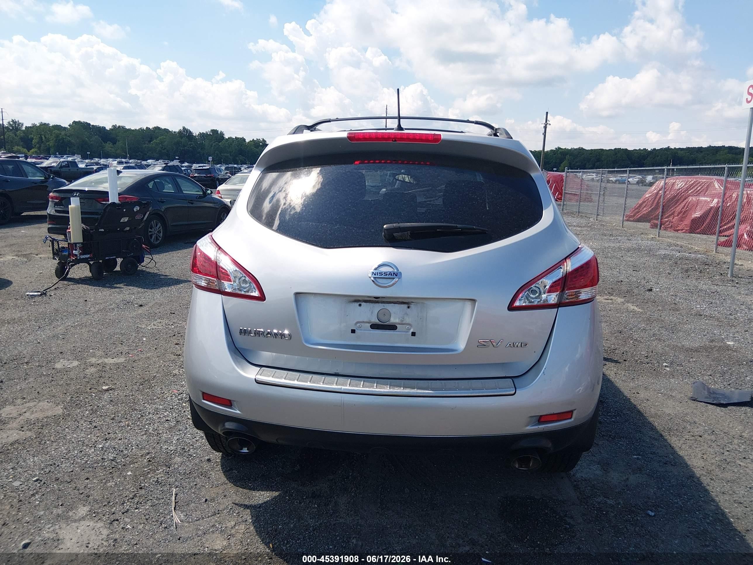 2014 Nissan Murano Sv Silver vin: JN8AZ1MW2EW520191