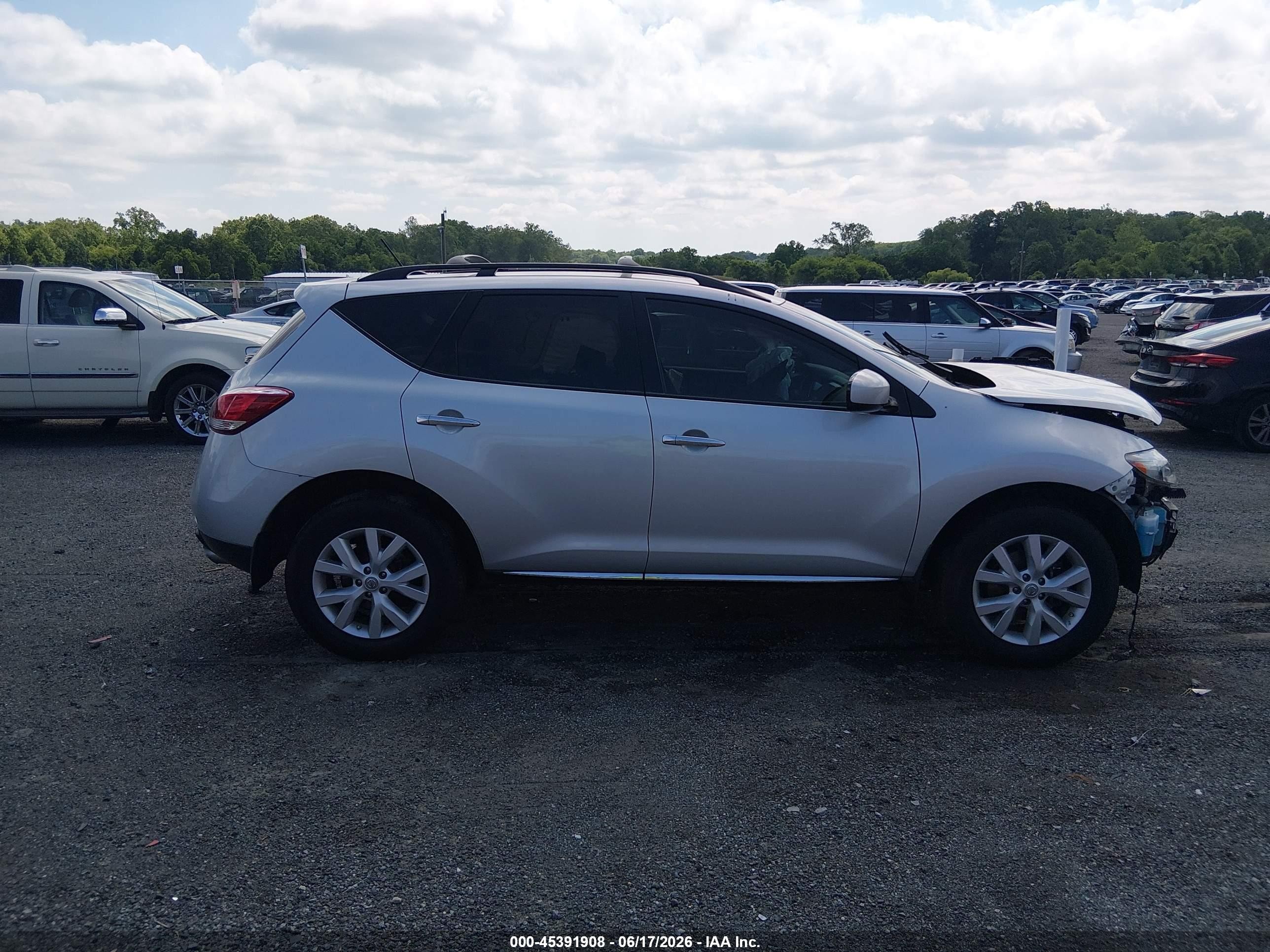 2014 Nissan Murano Sv Silver vin: JN8AZ1MW2EW520191