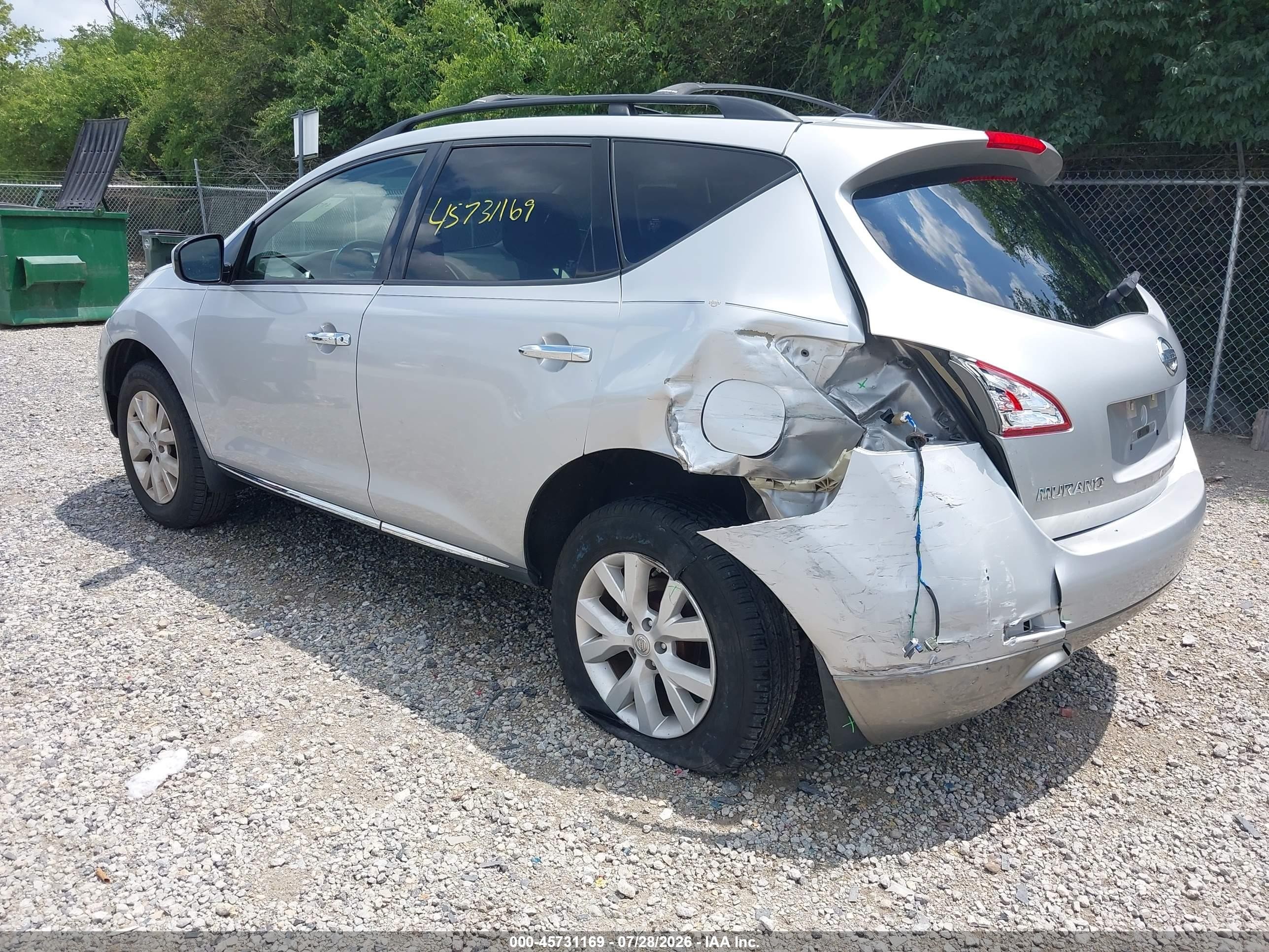 2014 Nissan Murano Sl Silver vin: JN8AZ1MW2EW533233