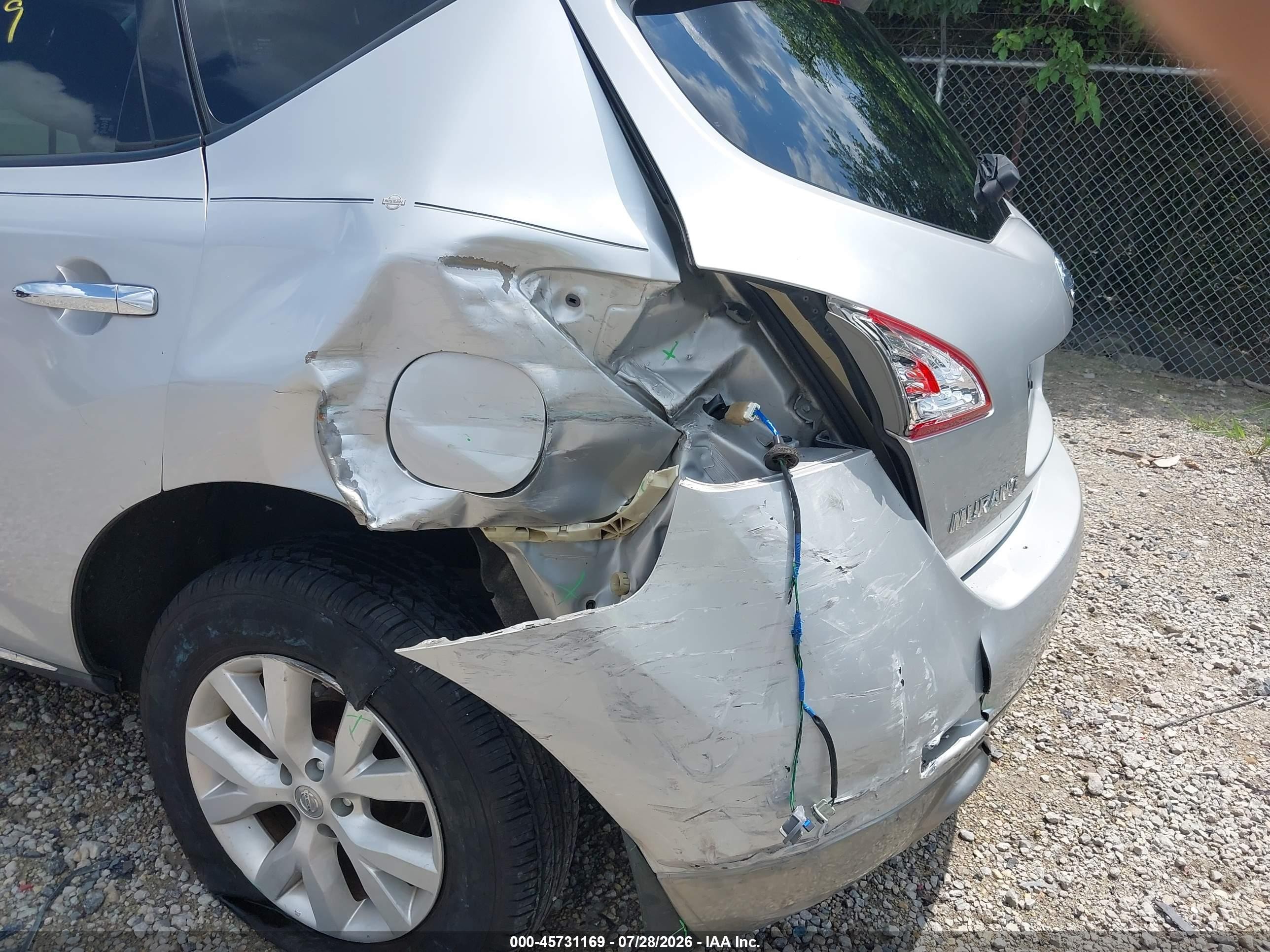 2014 Nissan Murano Sl Silver vin: JN8AZ1MW2EW533233
