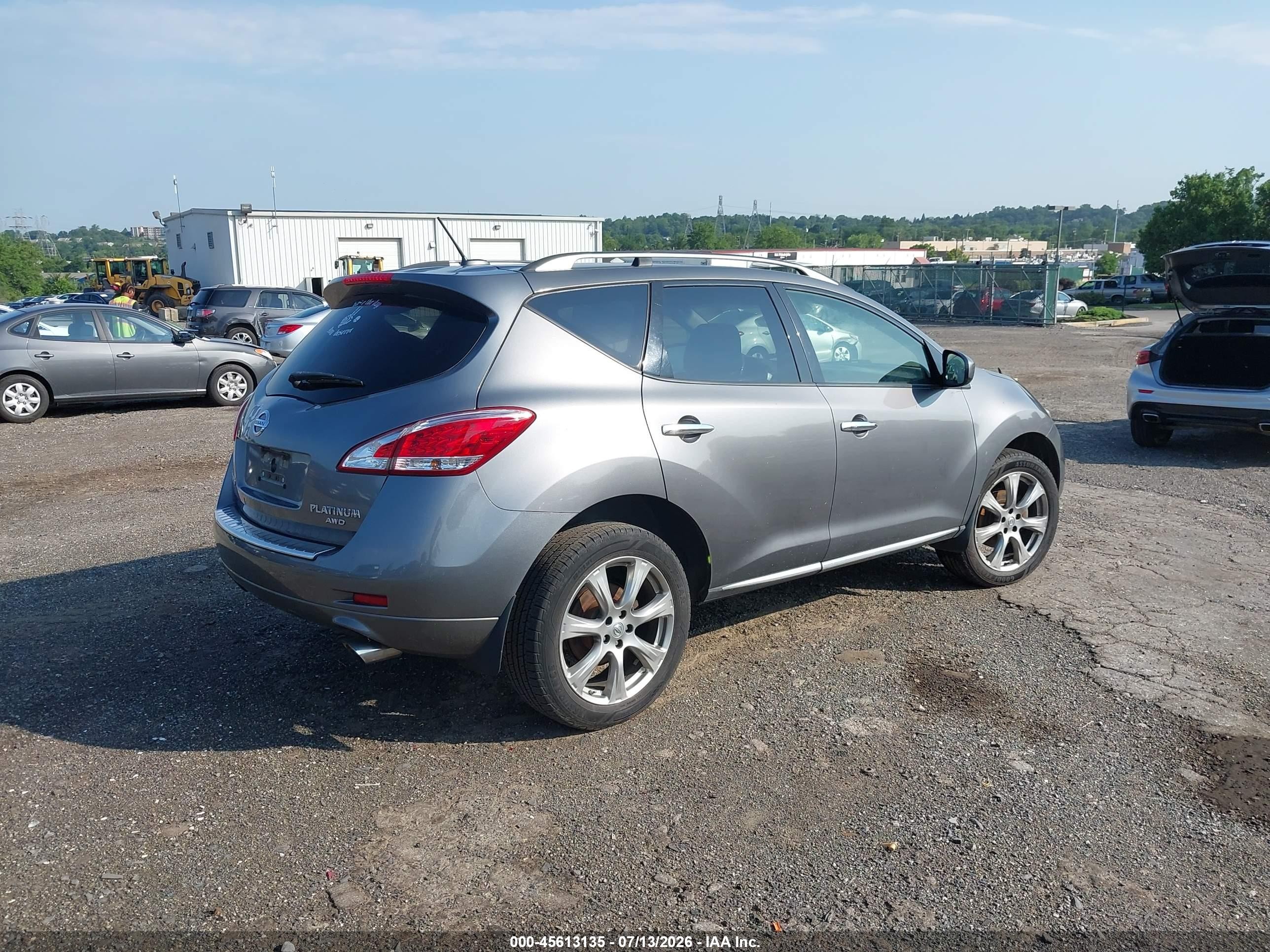 2014 Nissan Murano Le/s/sl/sv Gray vin: JN8AZ1MW2EW533345