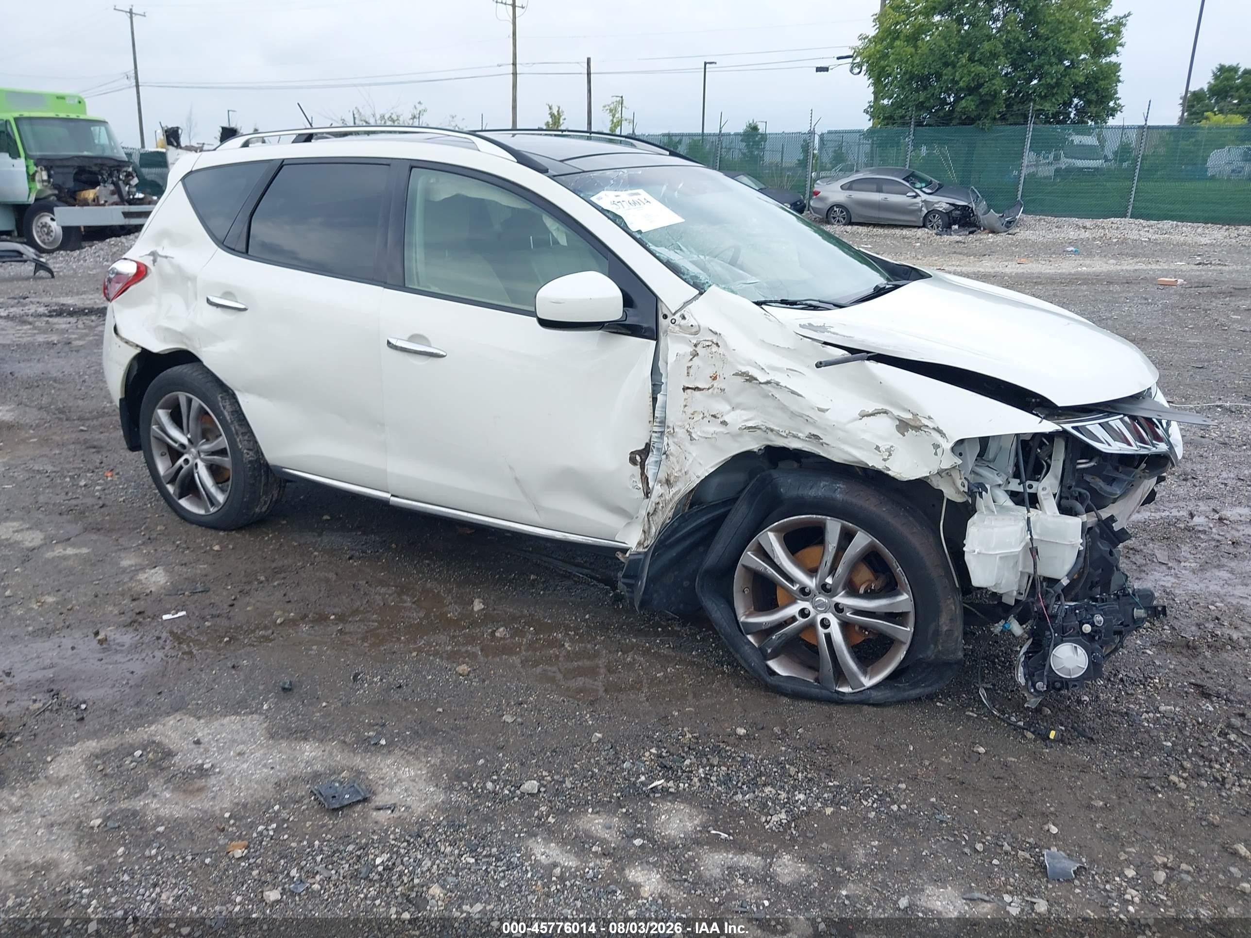 2010 Nissan Murano Le White vin: JN8AZ1MW3AW112499