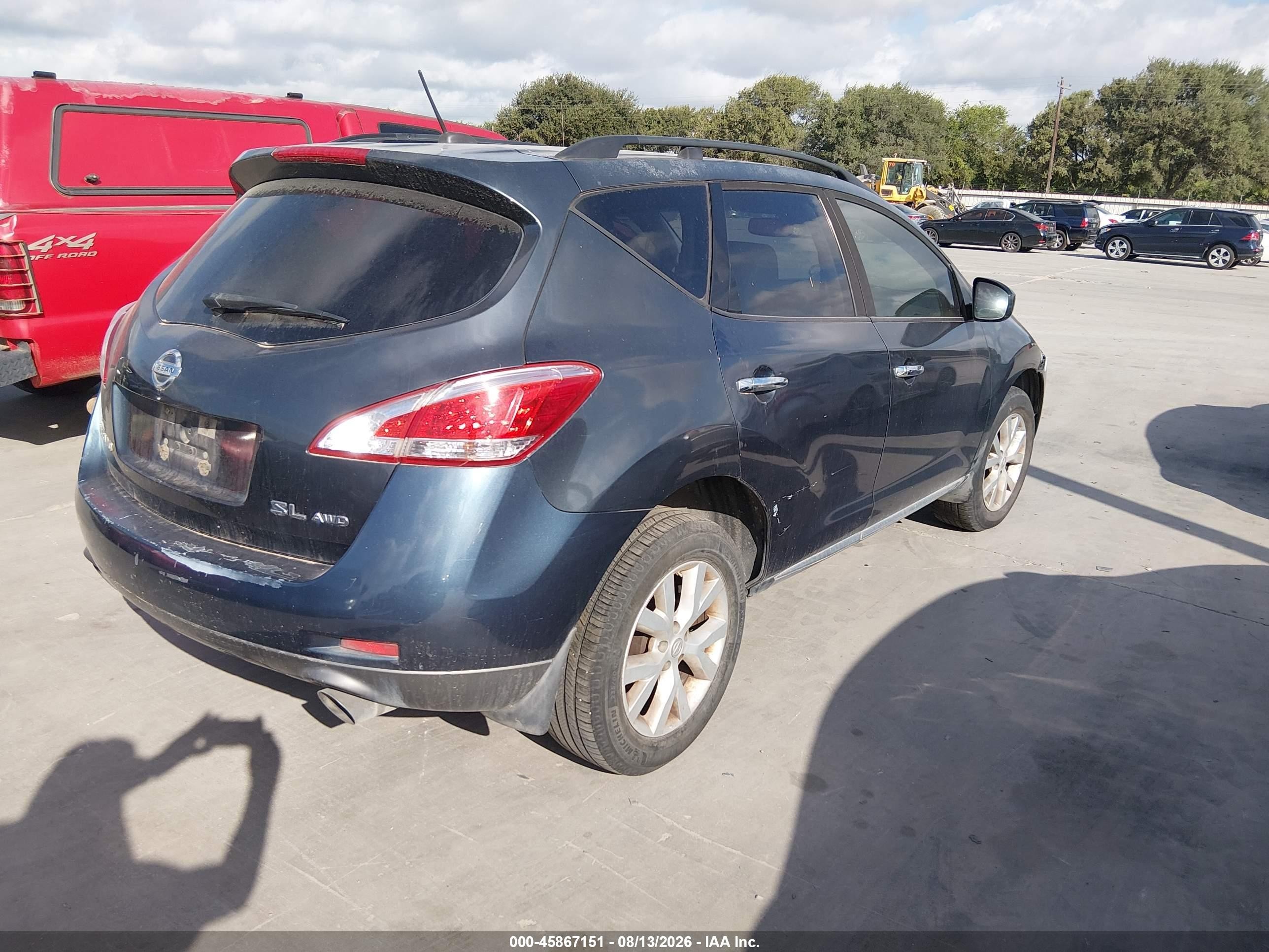 2011 Nissan Murano Sl Blue vin: JN8AZ1MW3BW169268