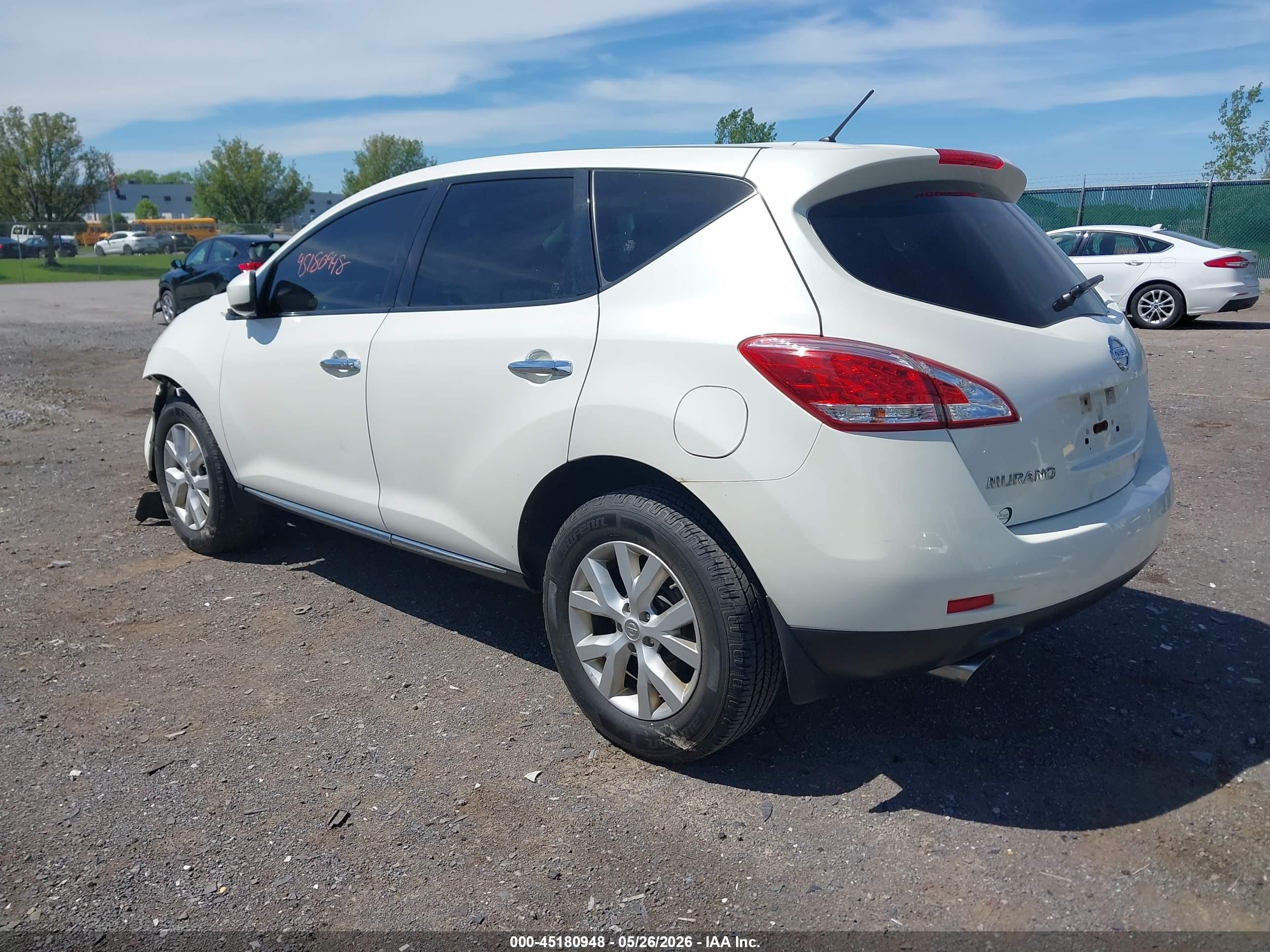 2012 Nissan Murano S White vin: JN8AZ1MW3CW233732