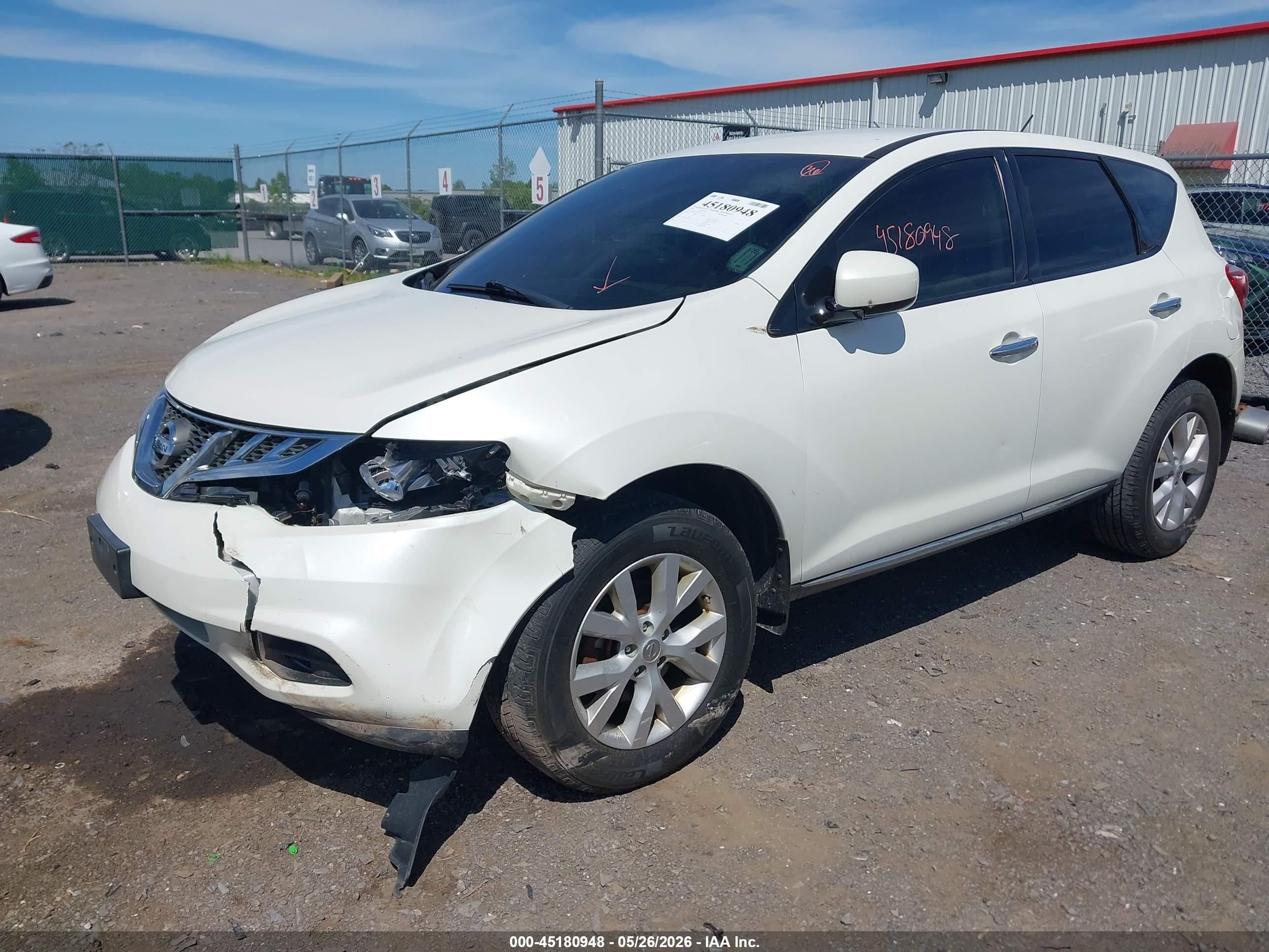 2012 Nissan Murano S White vin: JN8AZ1MW3CW233732