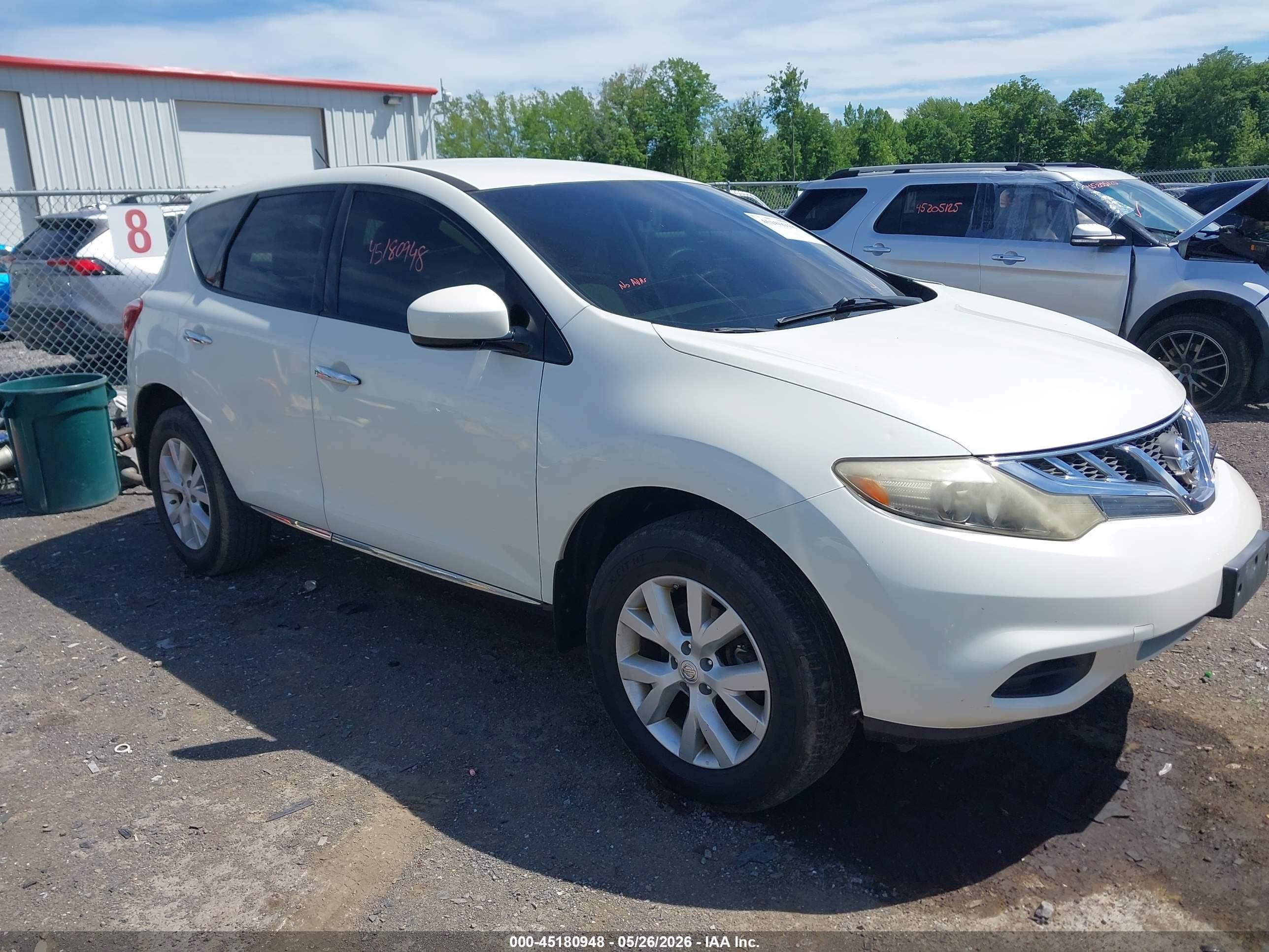2012 Nissan Murano S White vin: JN8AZ1MW3CW233732