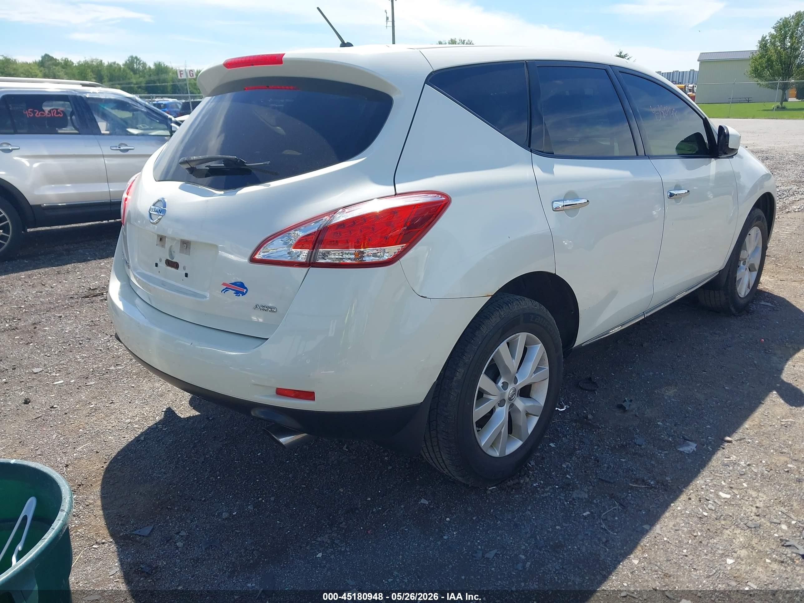 2012 Nissan Murano S White vin: JN8AZ1MW3CW233732