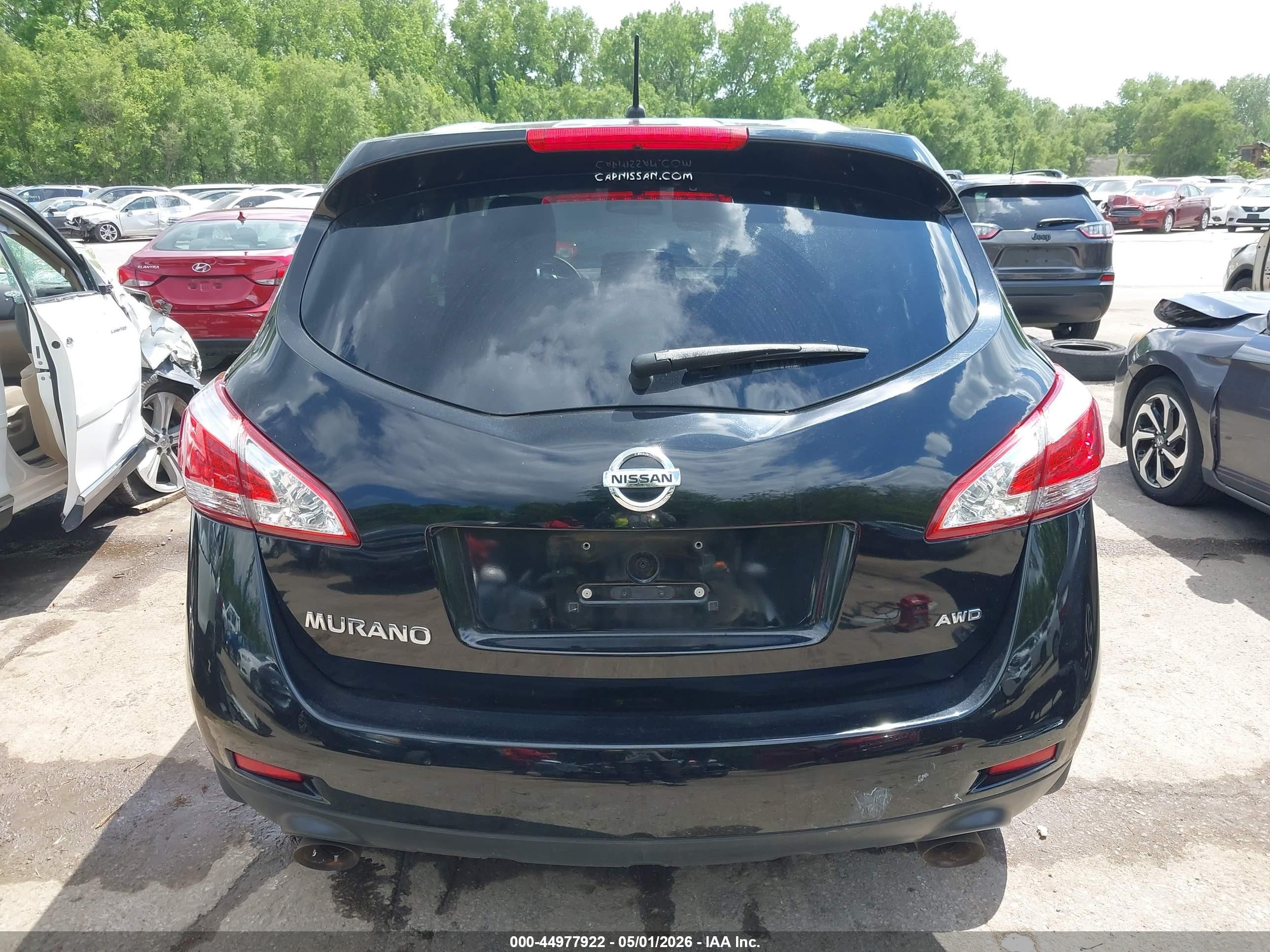 2013 Nissan Murano S Black vin: JN8AZ1MW3DW314411