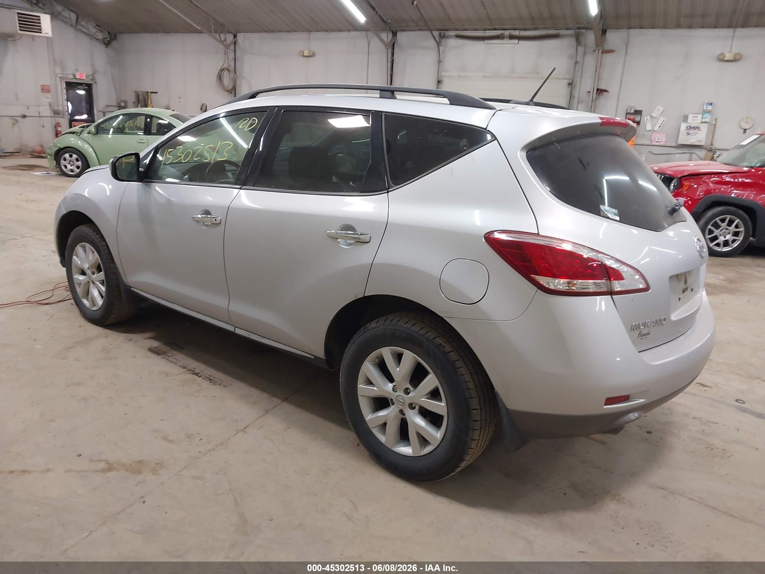 2014 Nissan Murano Sl Silver vin: JN8AZ1MW3EW509474