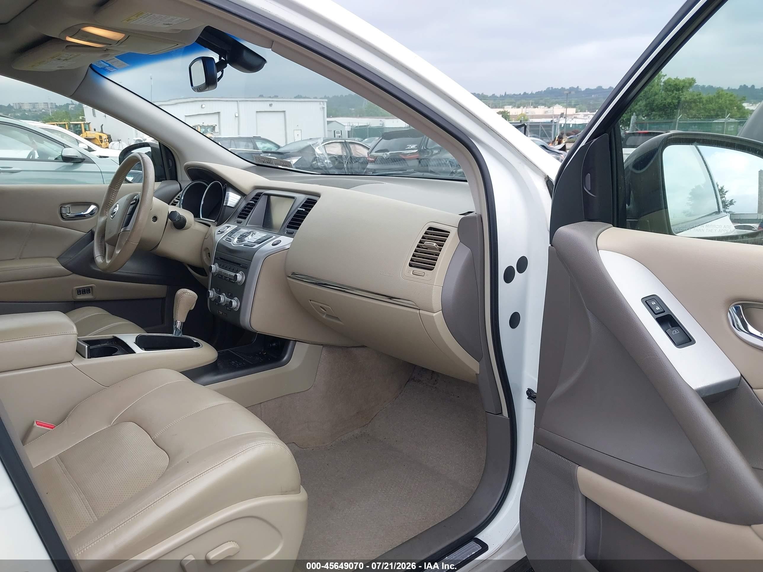 2014 Nissan Murano Sl White vin: JN8AZ1MW3EW514383