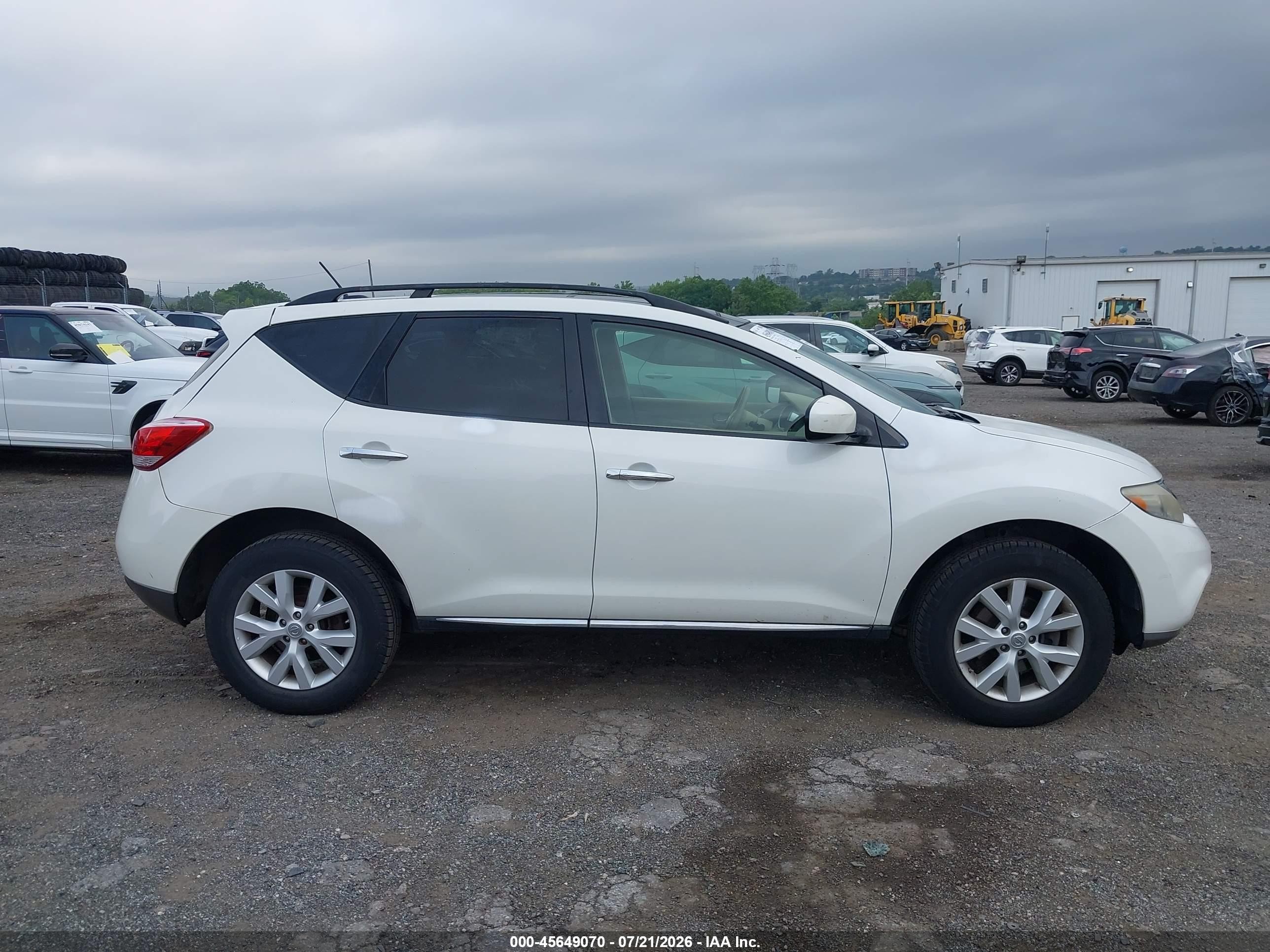 2014 Nissan Murano Sl White vin: JN8AZ1MW3EW514383