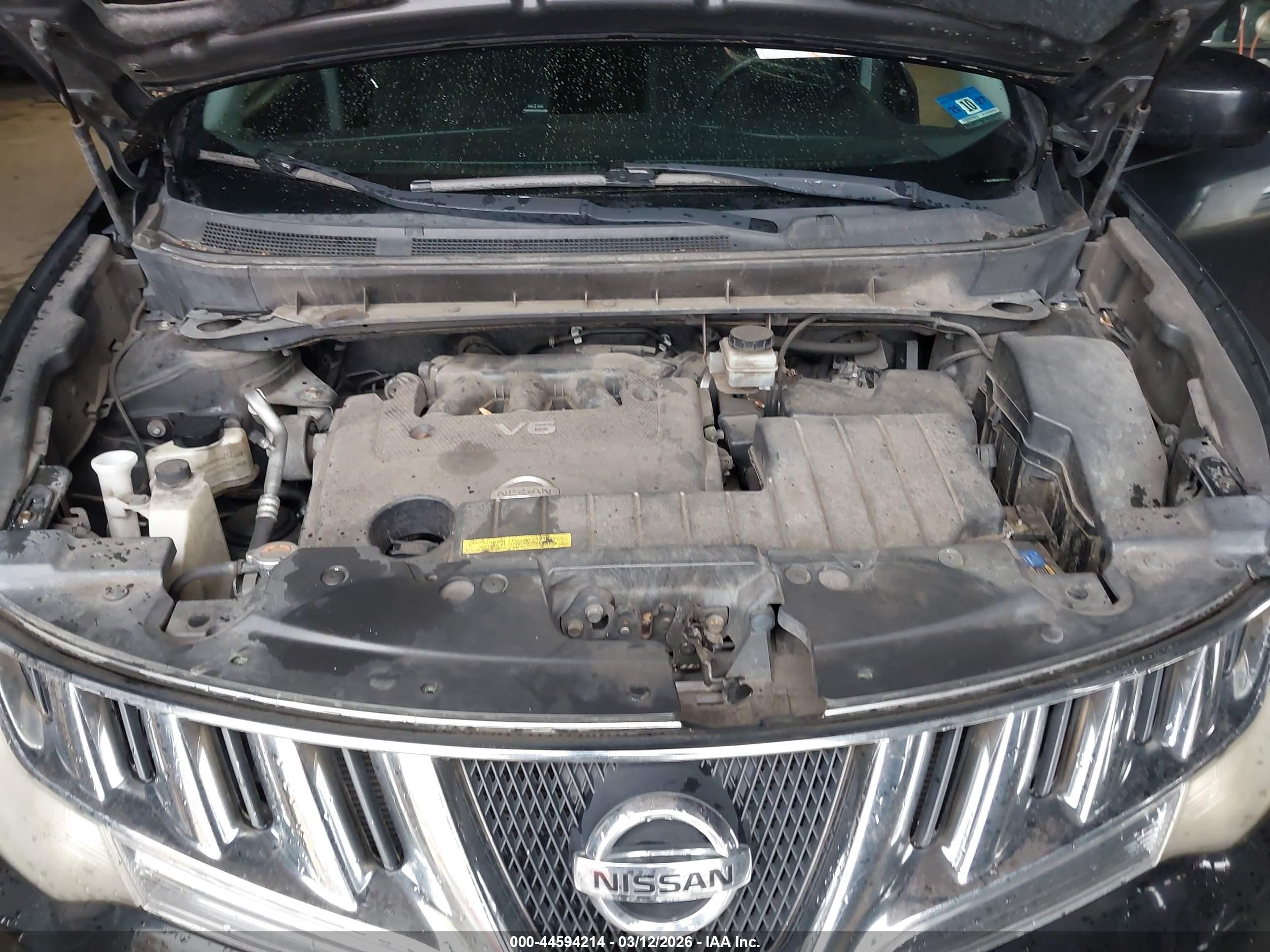 2010 Nissan Murano S Черный vin: JN8AZ1MW4AW122913
