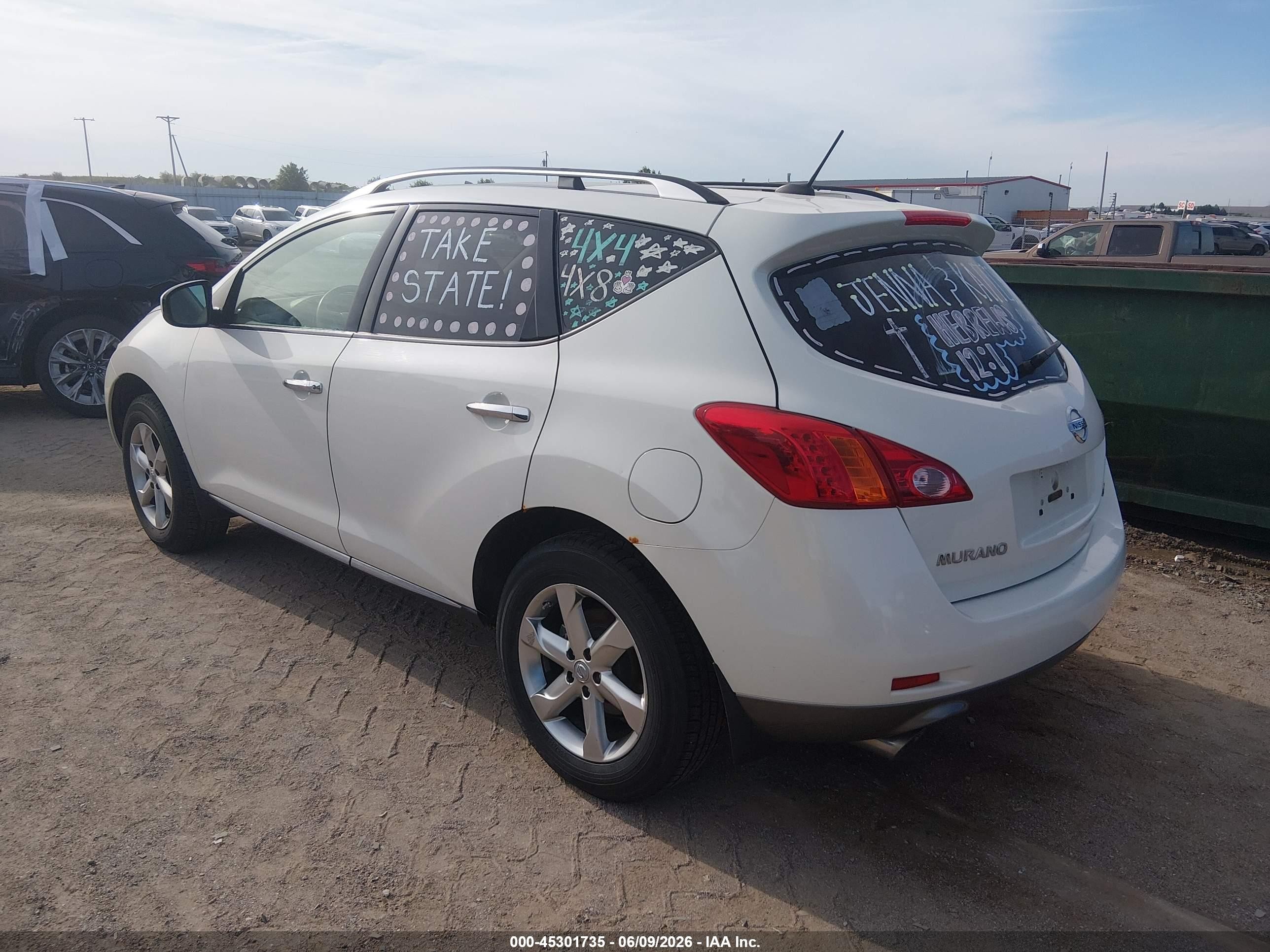 2010 Nissan Murano Sl White vin: JN8AZ1MW4AW130882