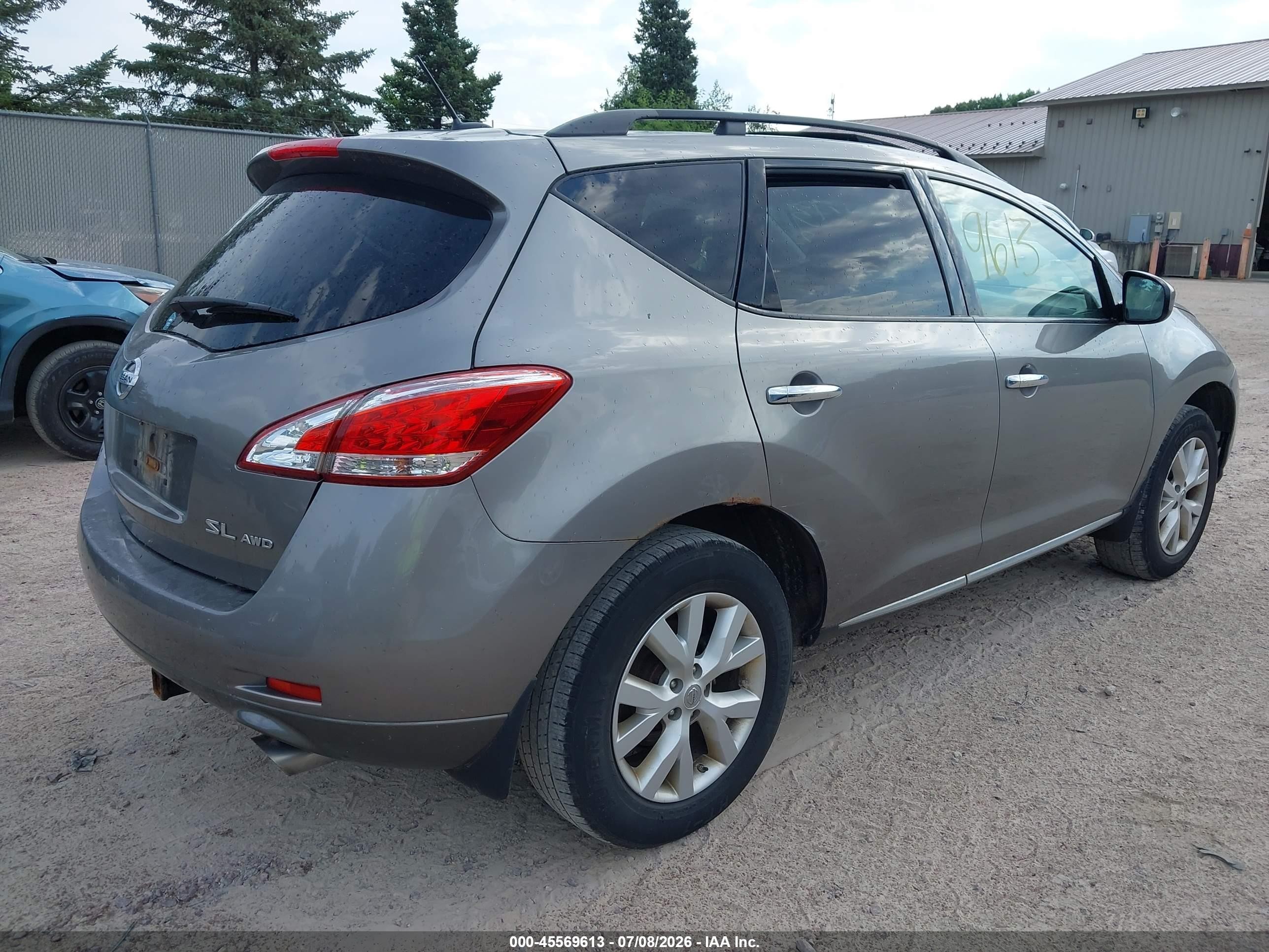 2012 Nissan Murano Sl Gray vin: JN8AZ1MW4CW203493