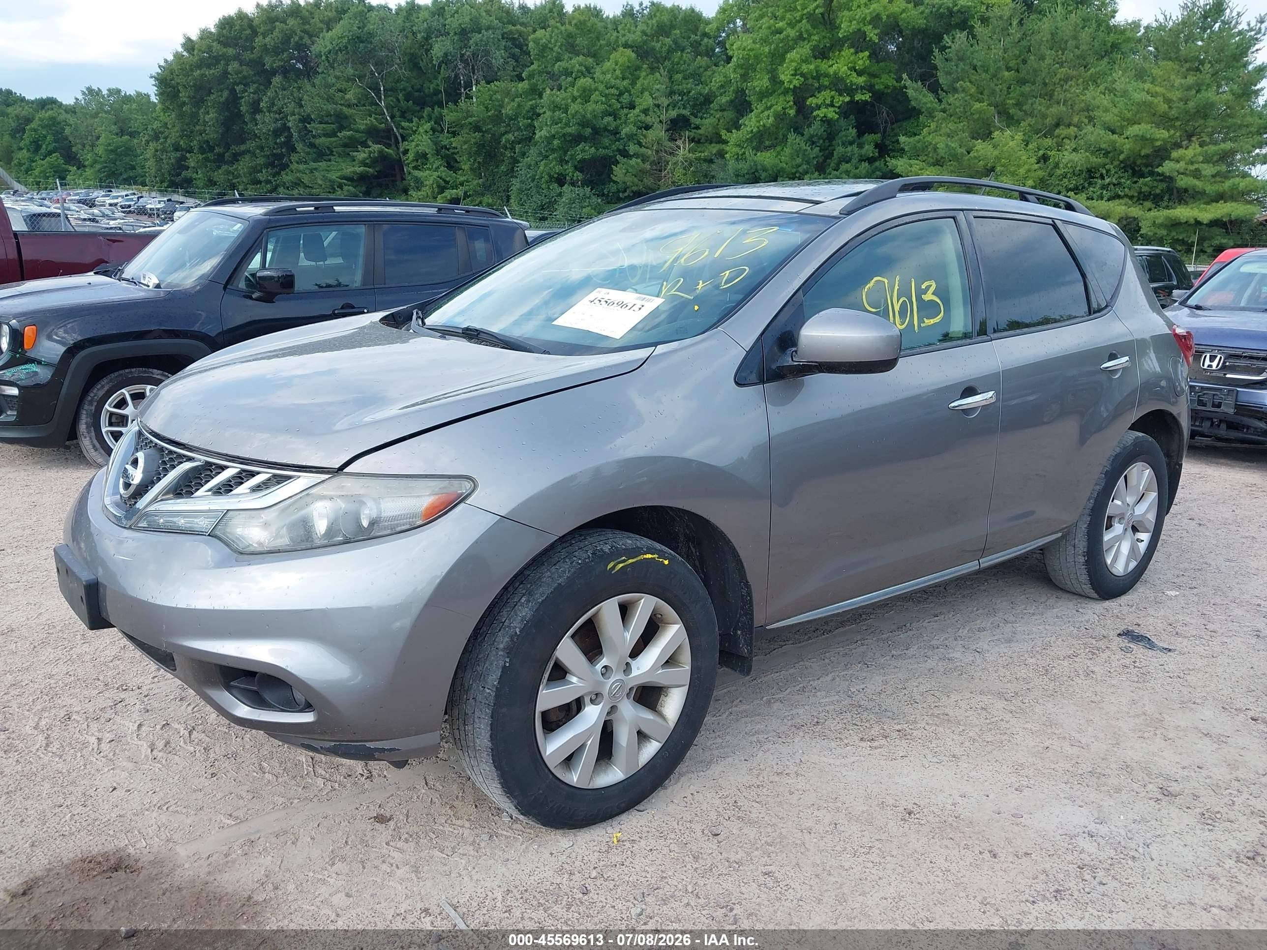 2012 Nissan Murano Sl Gray vin: JN8AZ1MW4CW203493