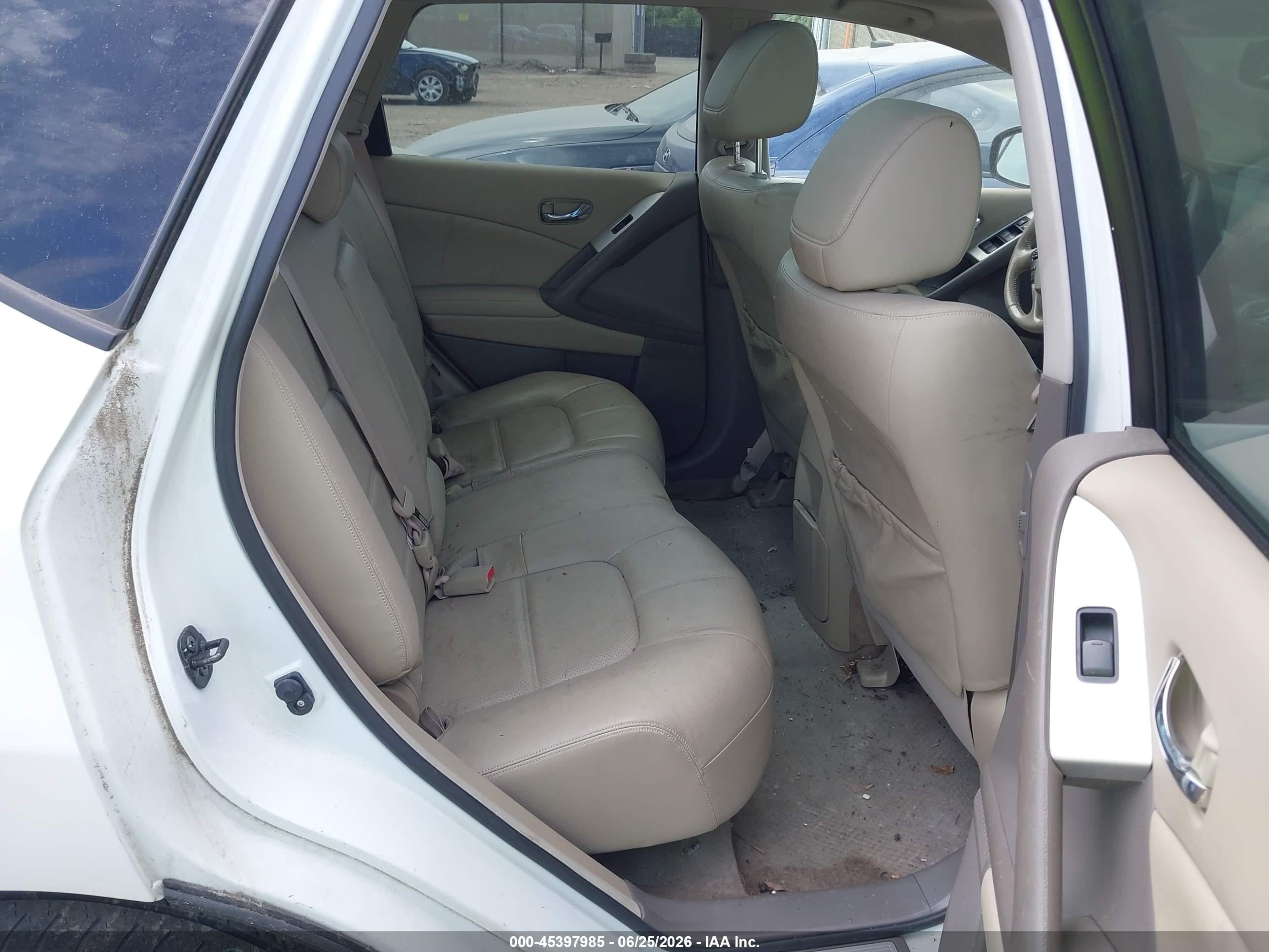 2012 Nissan Murano Sl White vin: JN8AZ1MW4CW207494