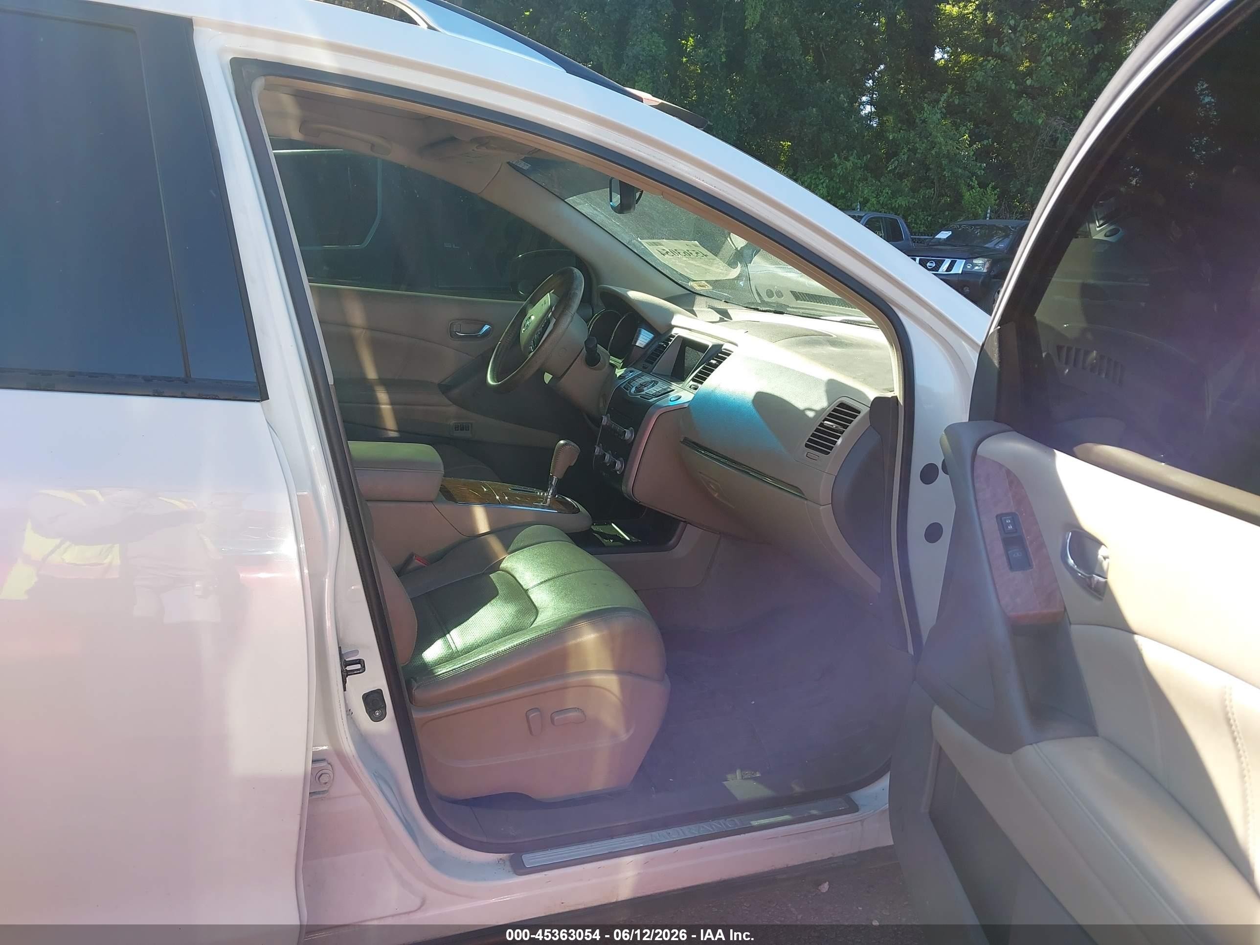 2012 Nissan Murano Le White vin: JN8AZ1MW4CW213537