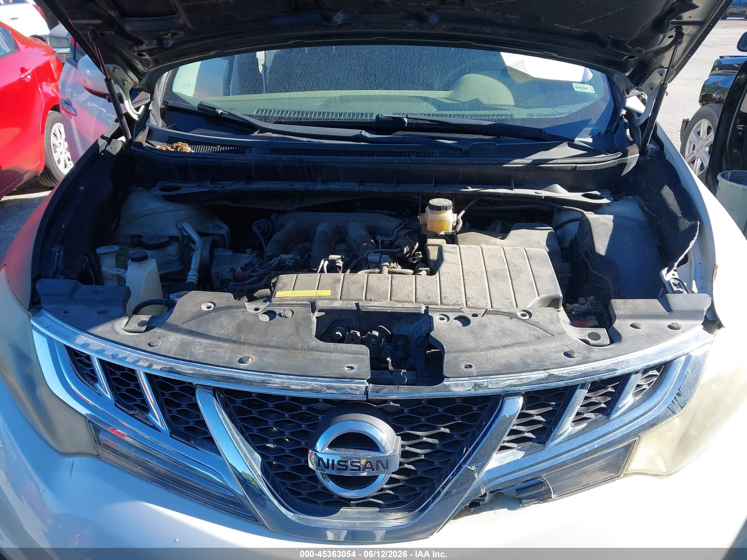 2012 Nissan Murano Le White vin: JN8AZ1MW4CW213537