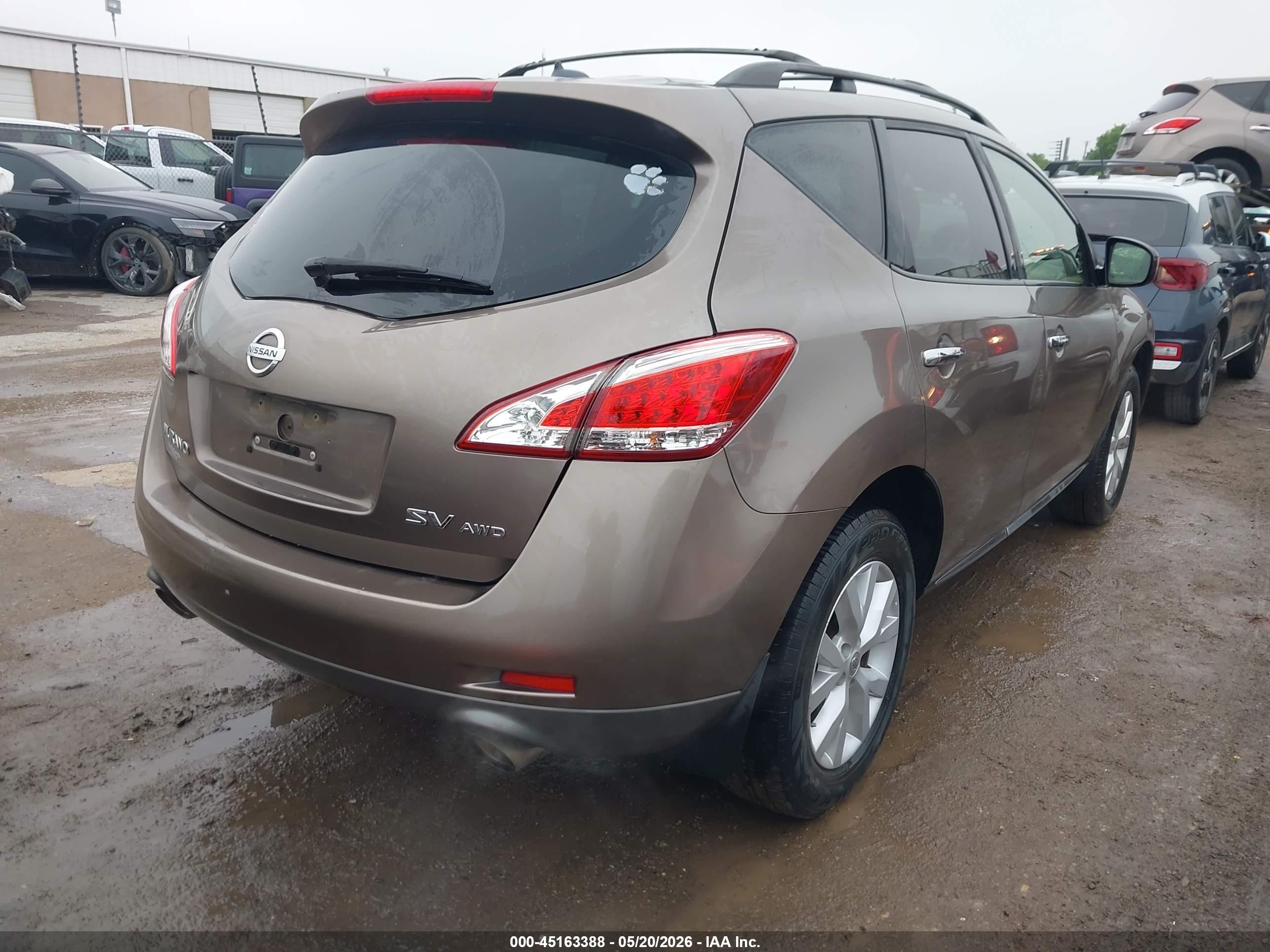 2012 Nissan Murano Sv Beige vin: JN8AZ1MW4CW228751