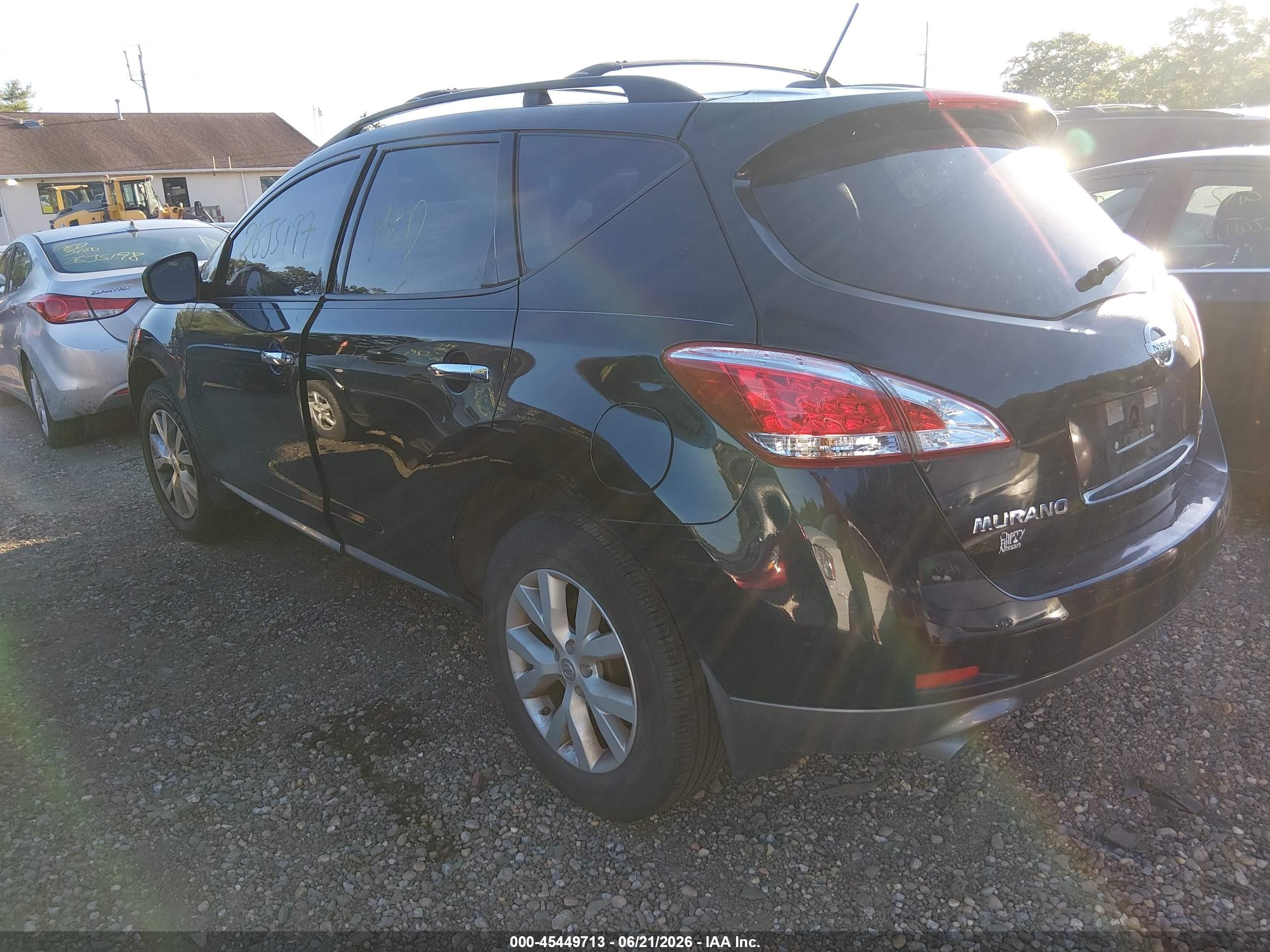 2012 Nissan Murano Sl Black vin: JN8AZ1MW4CW233318