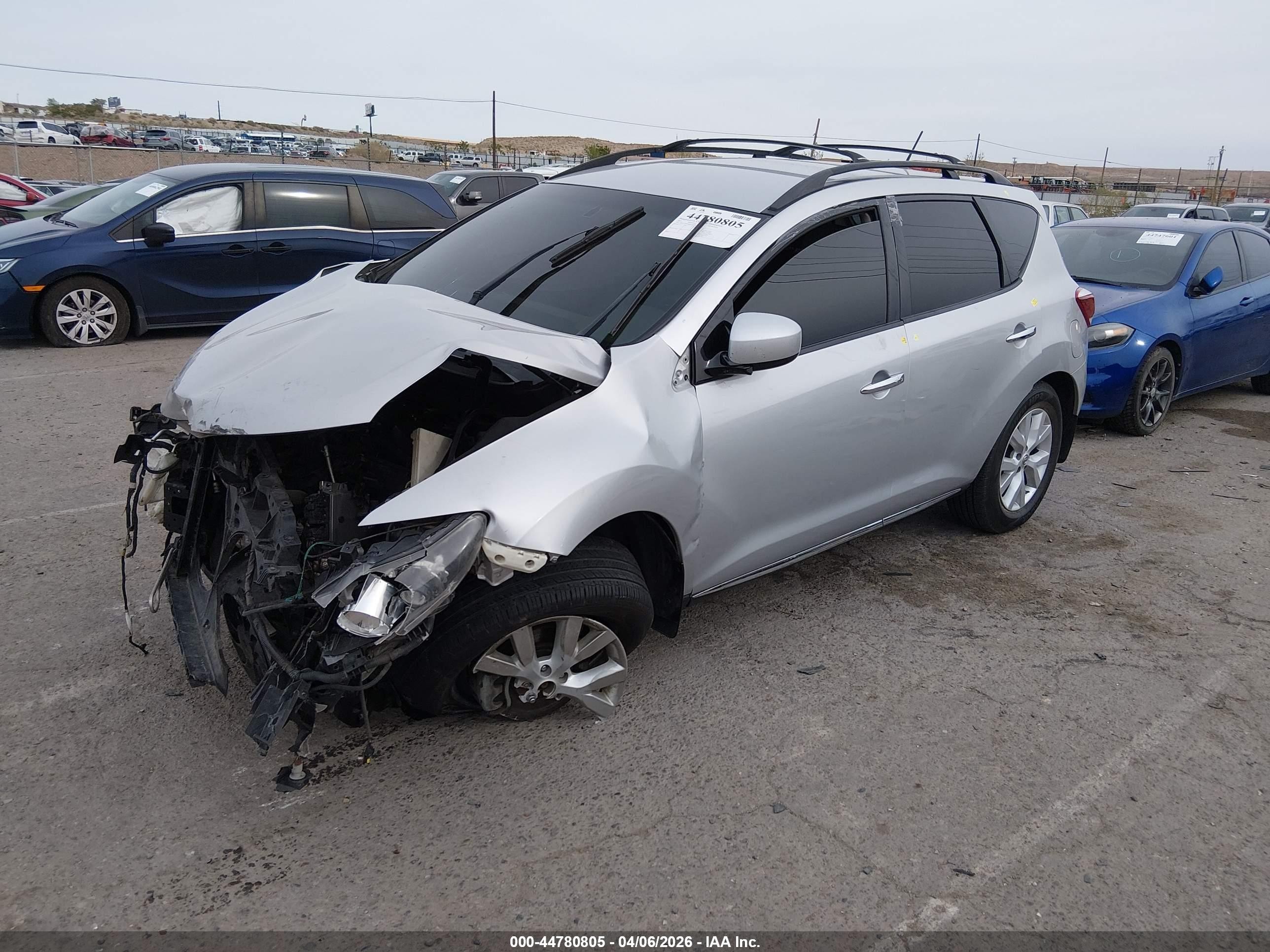 2013 Nissan Murano Sv Silver vin: JN8AZ1MW4DW308293