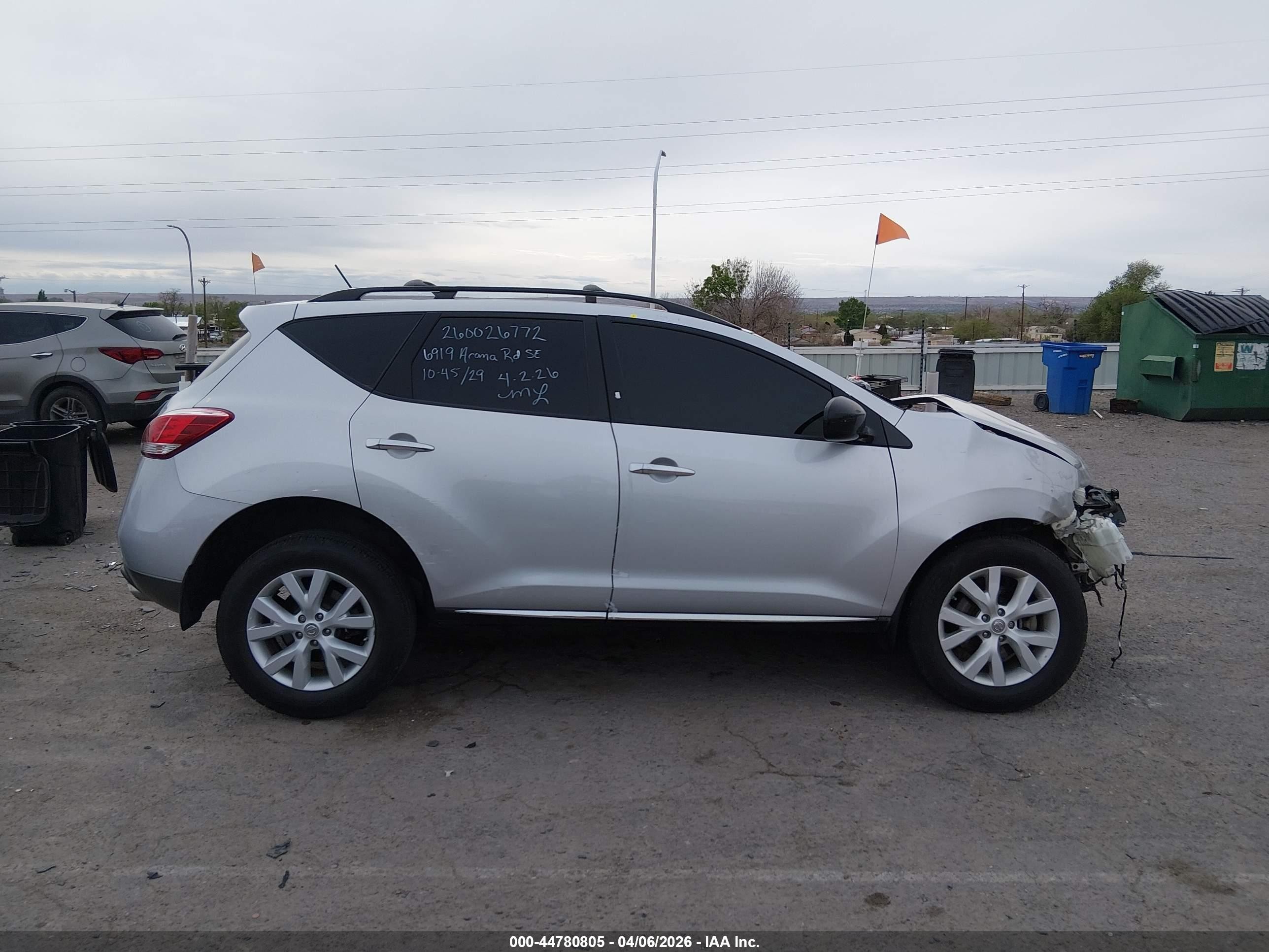 2013 Nissan Murano Sv Silver vin: JN8AZ1MW4DW308293