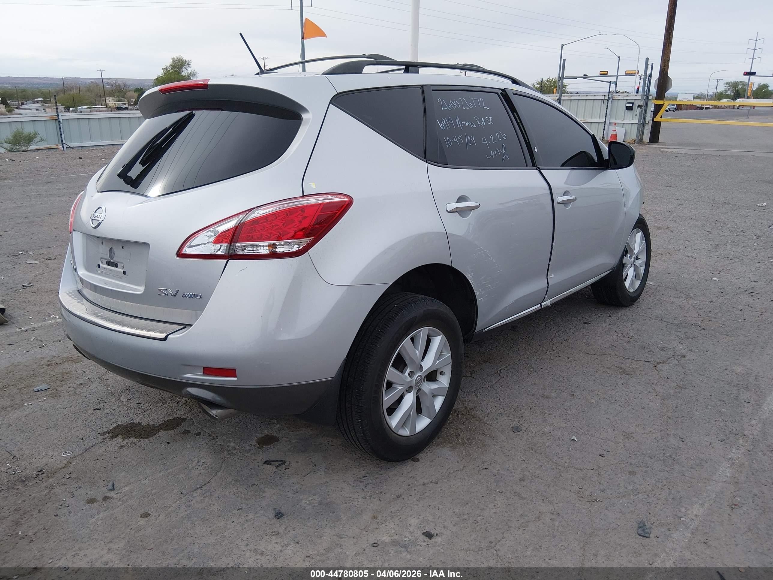 2013 Nissan Murano Sv Silver vin: JN8AZ1MW4DW308293