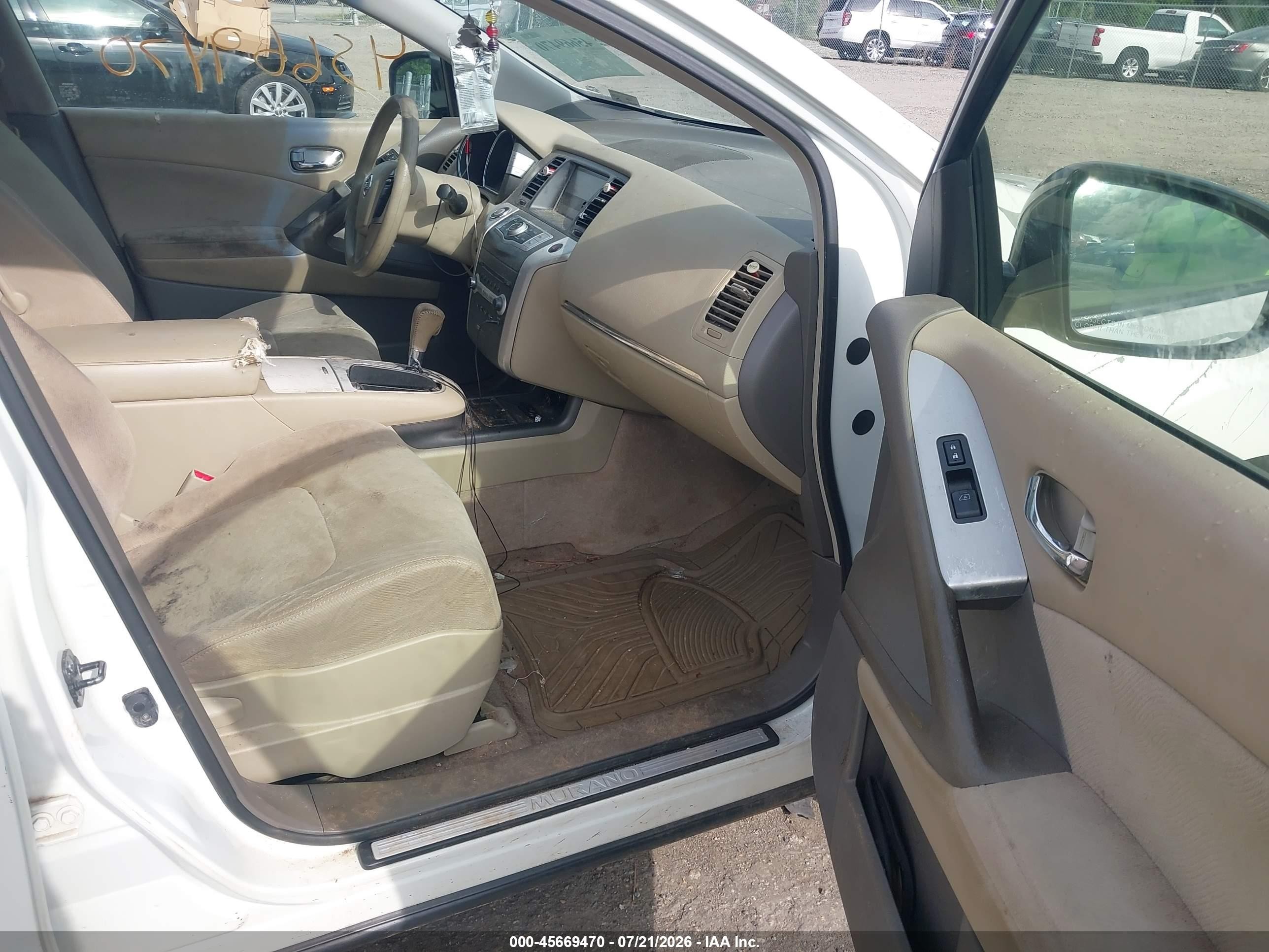 2014 Nissan Murano S White vin: JN8AZ1MW4EW500671