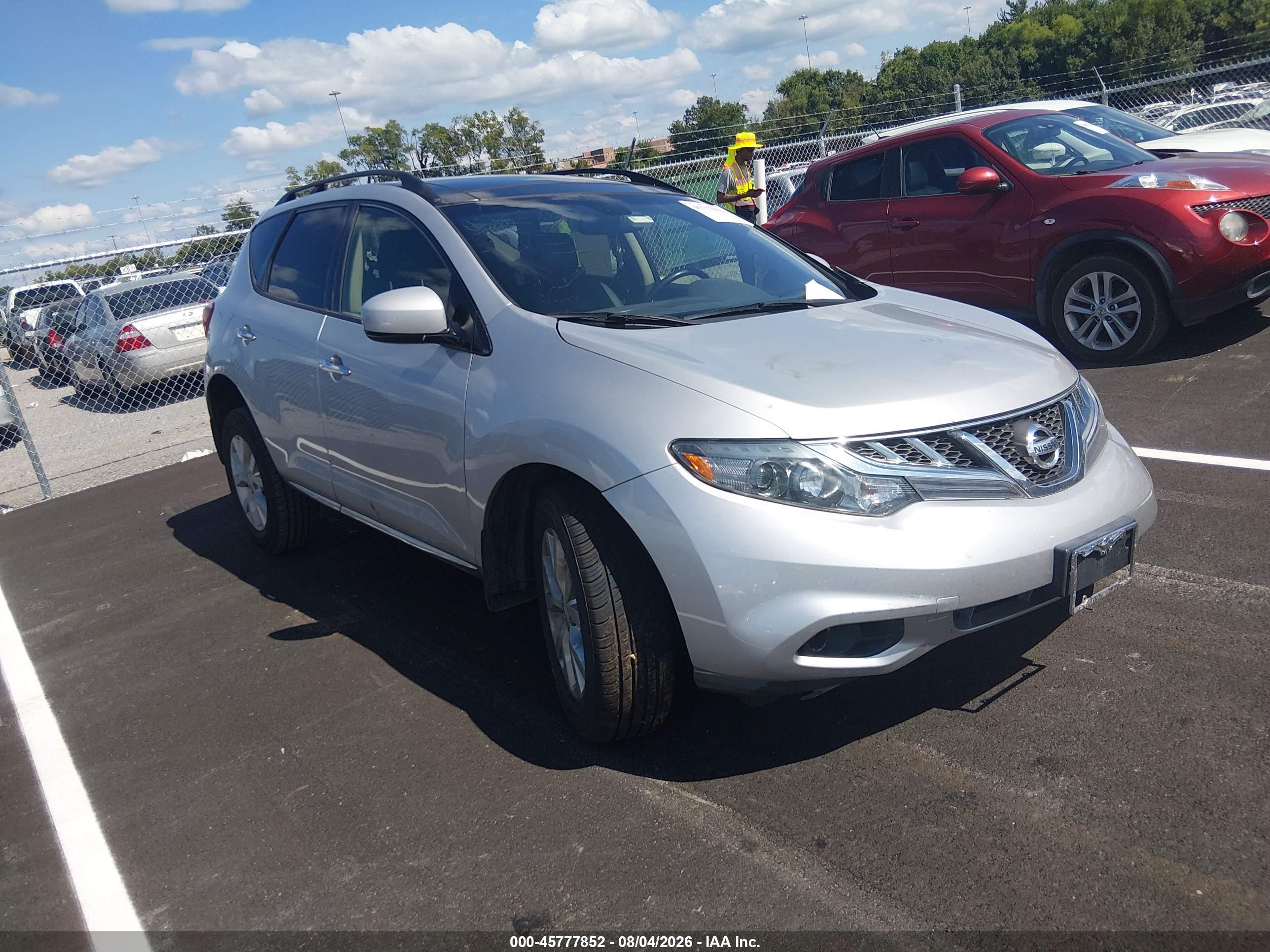 2014 Nissan Murano Sl Silver vin: JN8AZ1MW4EW501187