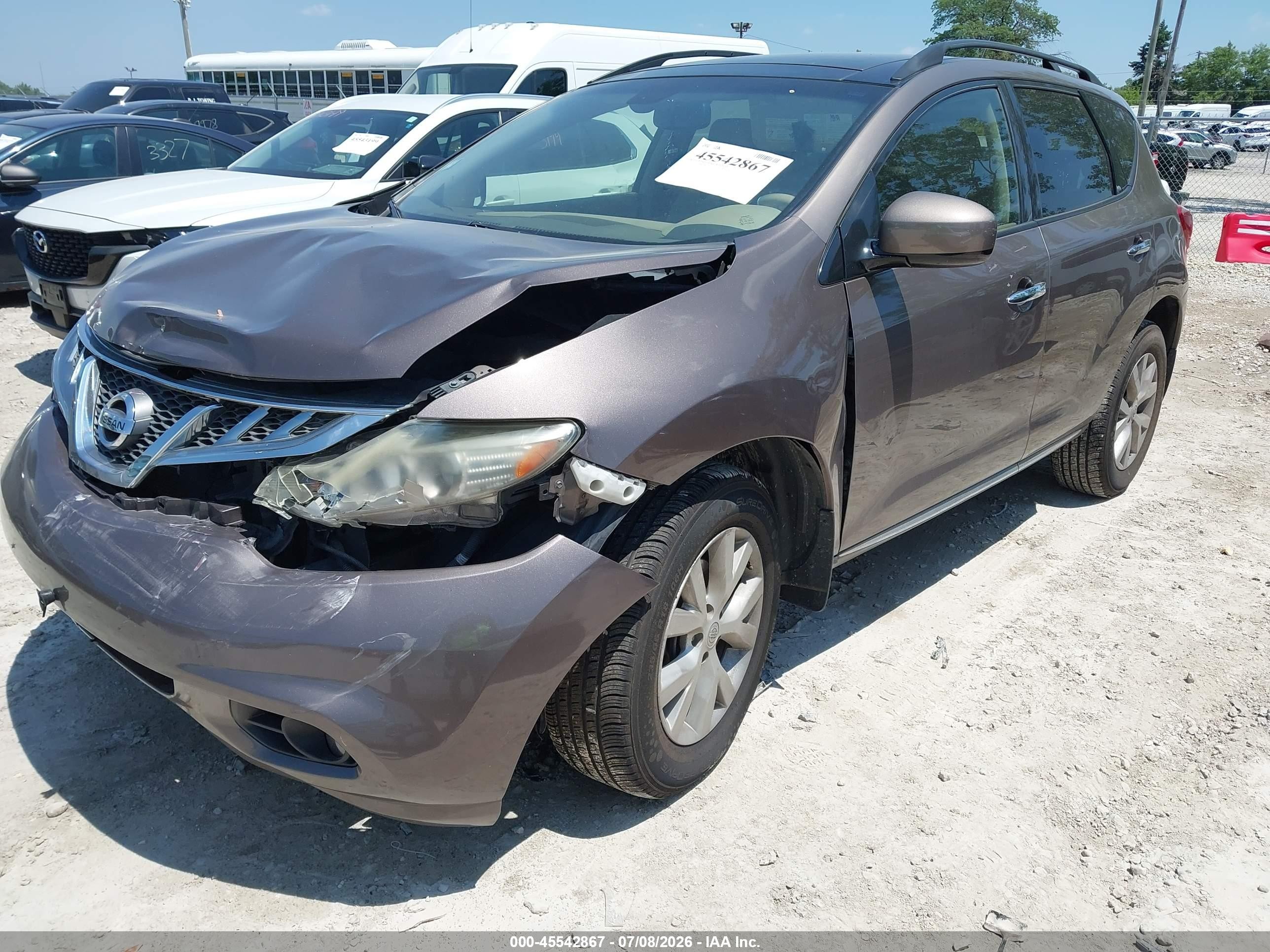 2014 Nissan Murano Sl Brown vin: JN8AZ1MW4EW508298