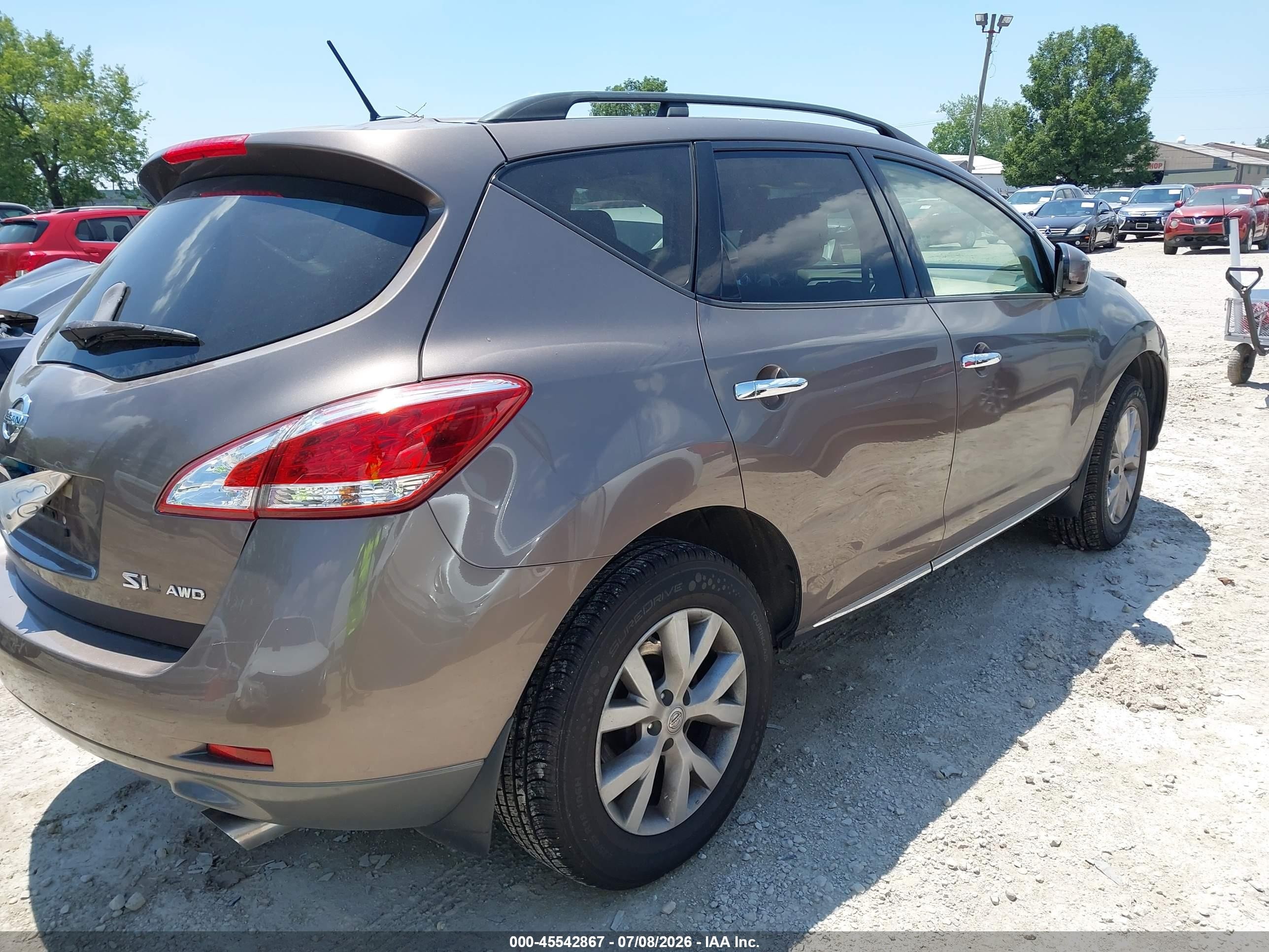 2014 Nissan Murano Sl Brown vin: JN8AZ1MW4EW508298