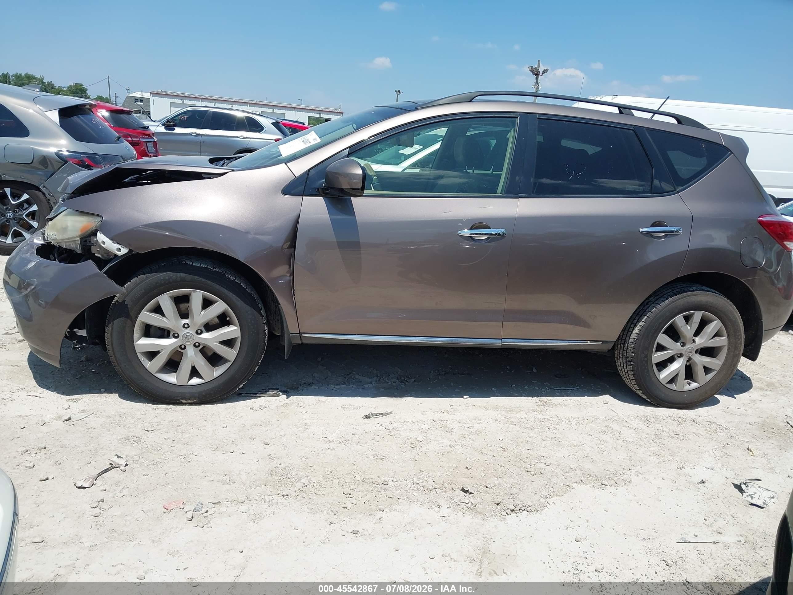 2014 Nissan Murano Sl Brown vin: JN8AZ1MW4EW508298