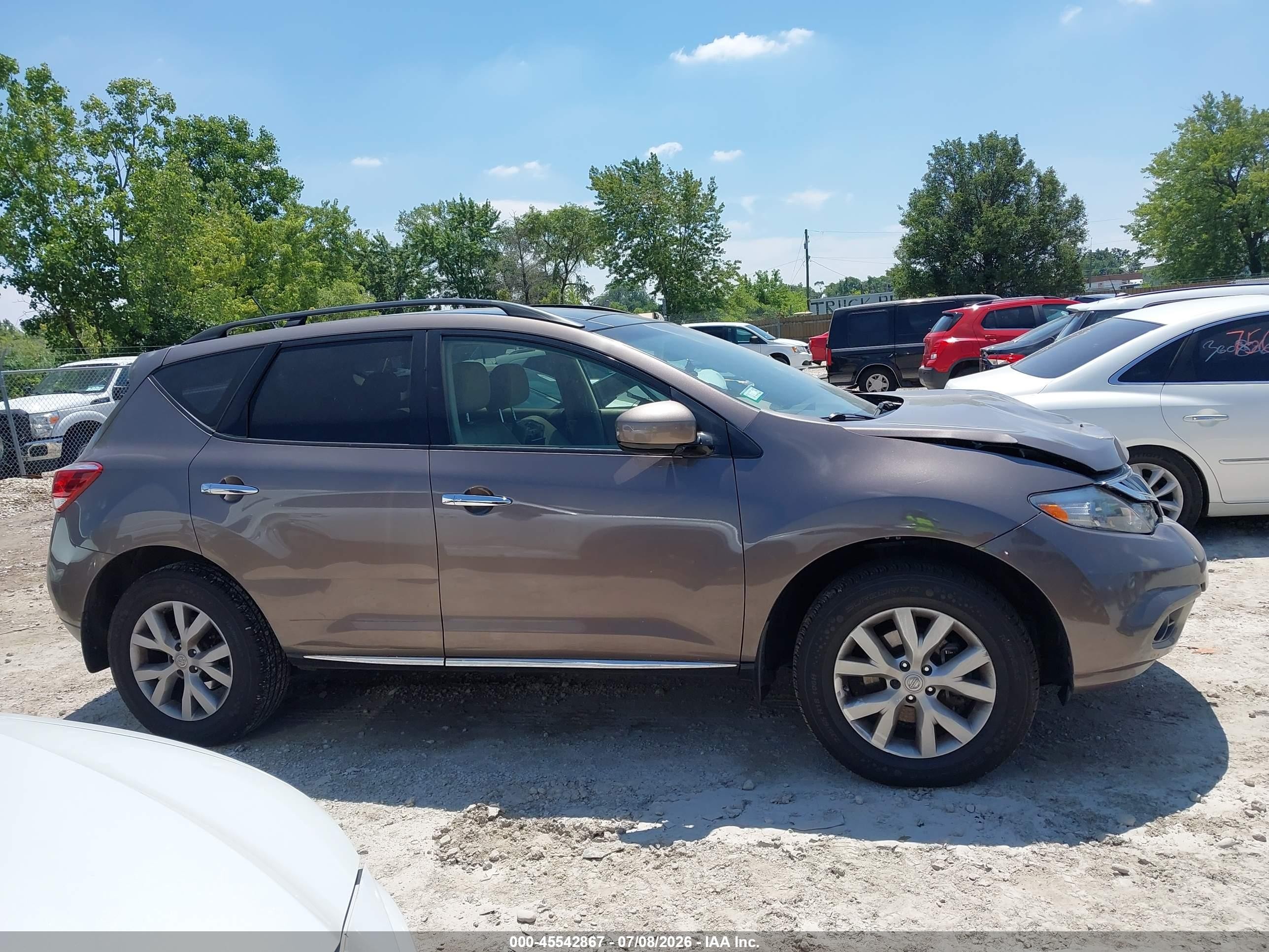2014 Nissan Murano Sl Brown vin: JN8AZ1MW4EW508298